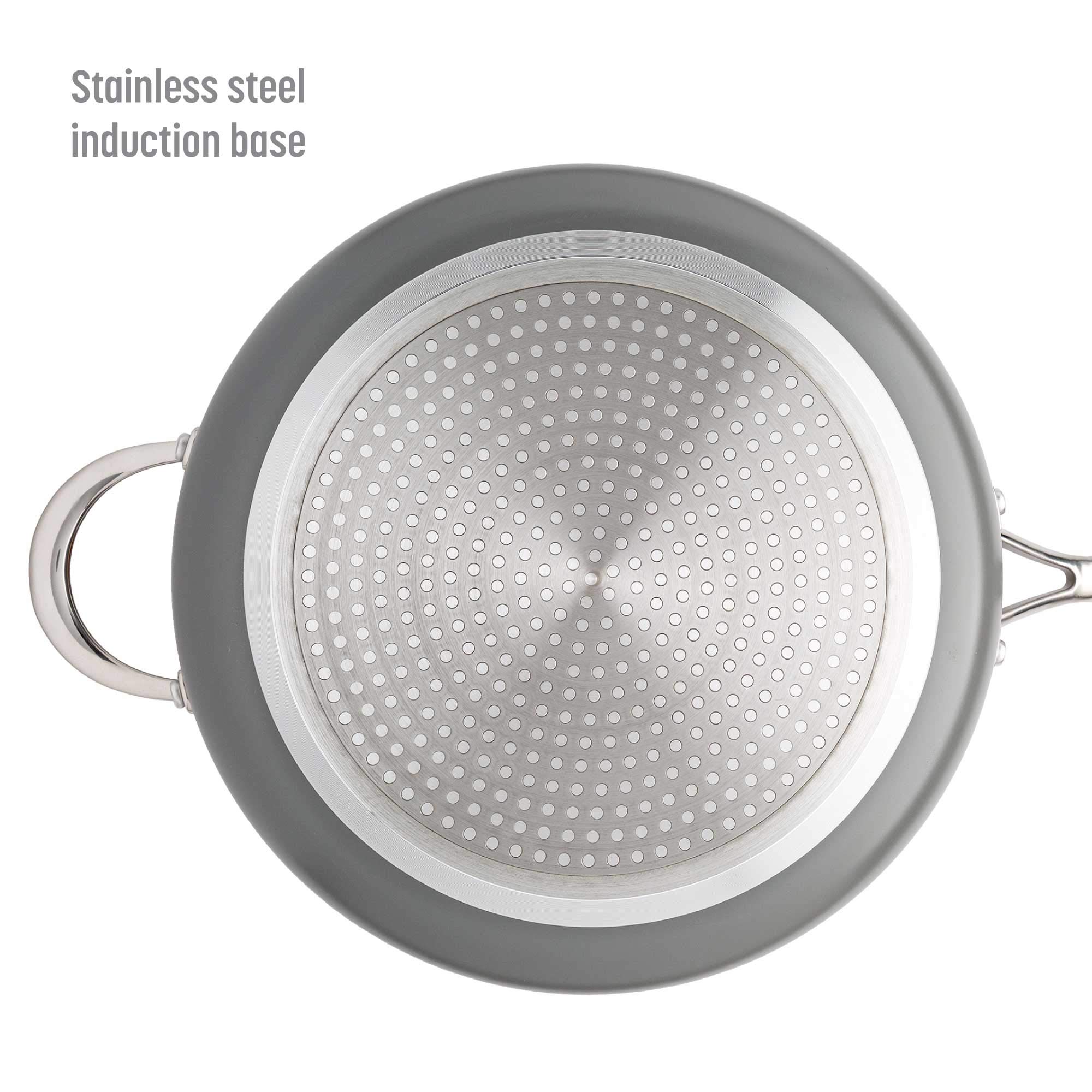 Premium Goodful 12-Piece Ceramic Nonstick Cookware Set - Titanium-Reinforced Coating, Dishwasher Safe Pots & Pans with Tempered Glass Lids & Stainless Steel Handles - Perfect for Frying, Boiling & Everyday Cooking - Gray