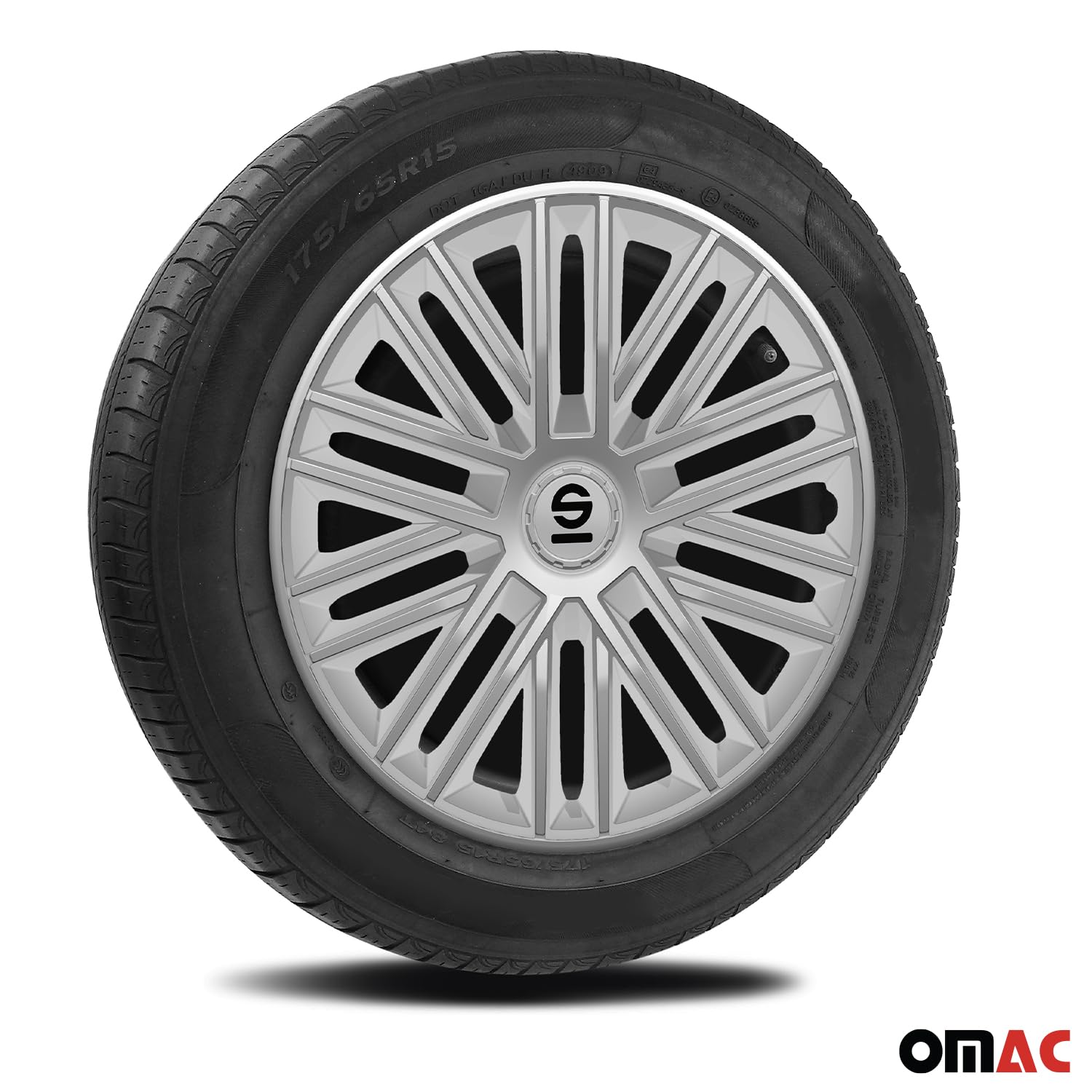 Sparco Bergamo 15-inch Silver Wheel Covers (Set of 4) - Premium Car Rim Protectors for Sedans & SUVs - Perfect for Road Trips & Daily Commutes