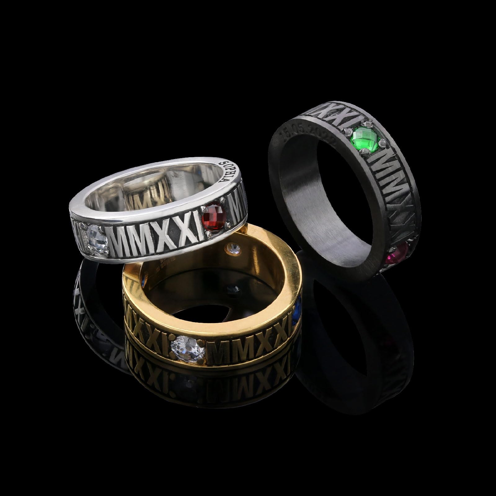Roman Numeral Class Ring - Personalized School Ring for Graduation, Custom Engraved College Band Ring - Perfect Gift for Graduates & Alumni