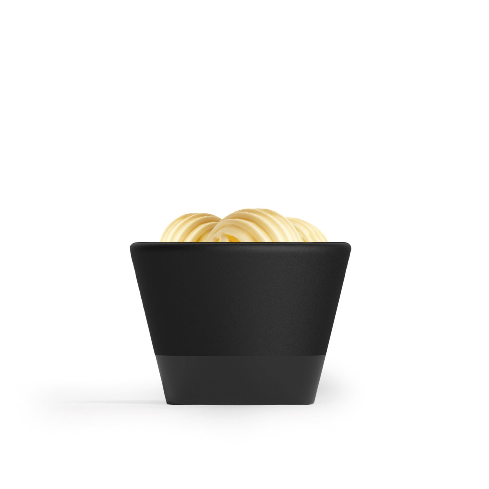 Self Cooling Ceramic Serving Cup - 1.69oz Black for Chilled Desserts, Ice Cream & Beverages - Perfect for Parties, Picnics & Home Entertaining