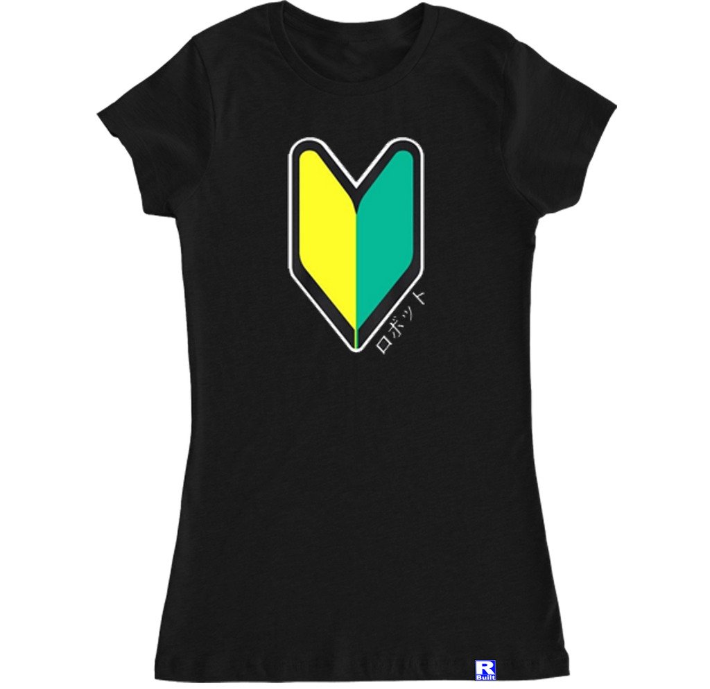 FTD Apparel Women's JDM New Driver Badge Graphic Tee - Stylish Japanese Streetwear T-Shirt for Car Enthusiasts | Perfect for Casual Wear, Car Meets & Anime Conventions