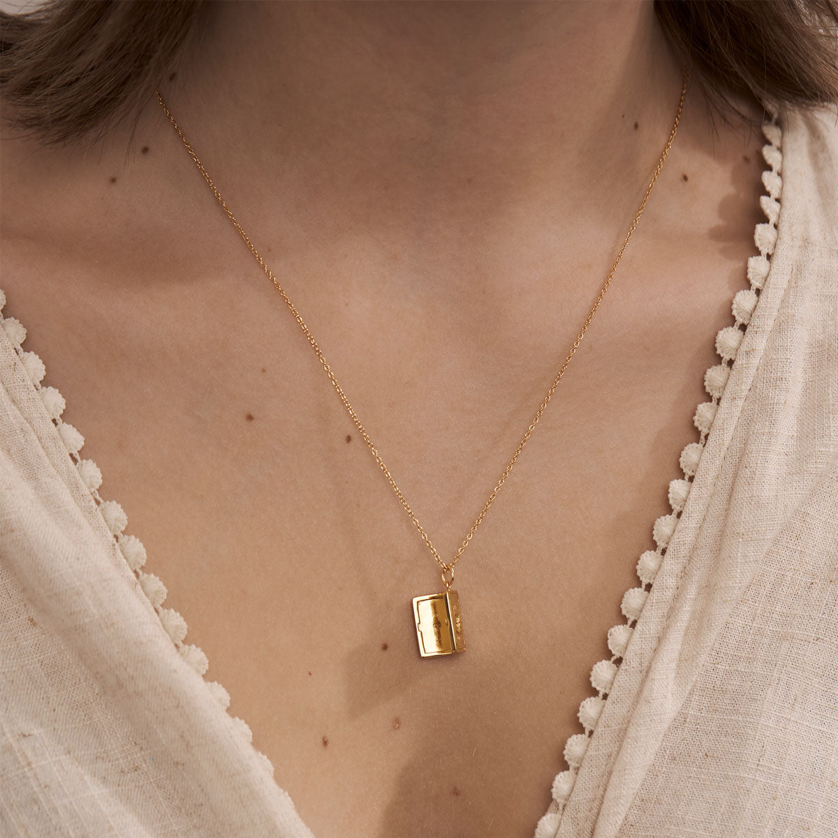Gold Tarot Locket Necklace - Mystical Jewelry for Spiritual Protection & Fashion | Perfect for Witches, Pagans & Crystal Lovers