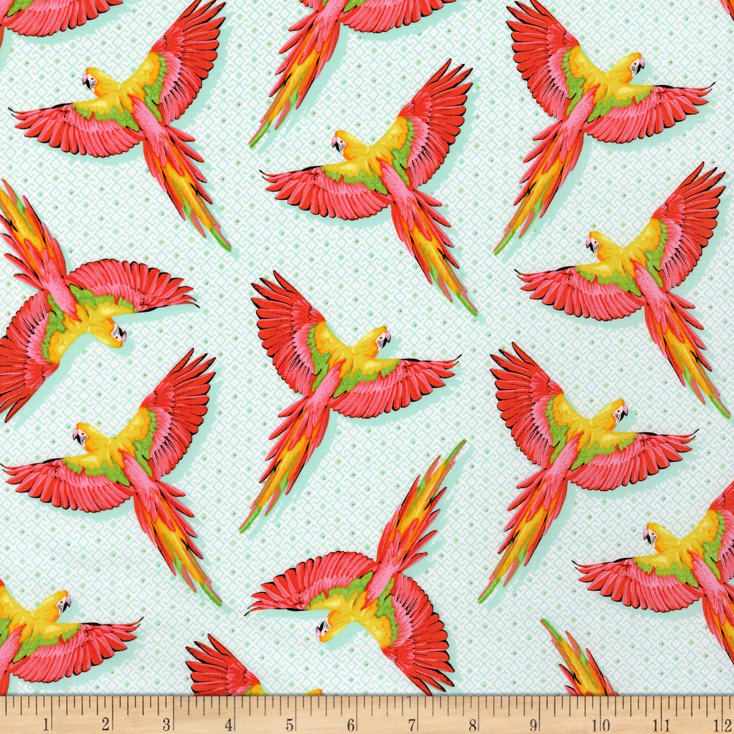 Tula Pink Daydreamer Macaw Ya Later Mango Fabric by FreeSpirit - Premium Cotton Quilting Material for DIY Crafts, Home Decor & Sewing Projects | Perfect for Quilts, Apparel & Creative Sewing