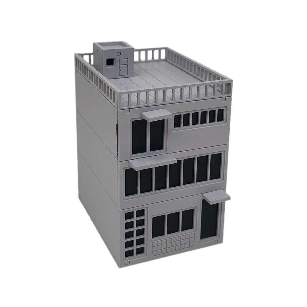1:64 Scale 3-Story City Shop Model Building - Detailed Miniature Scenery for Model Cars & Dioramas - Perfect for Train Sets, Toy Car Displays & DIY Scenes