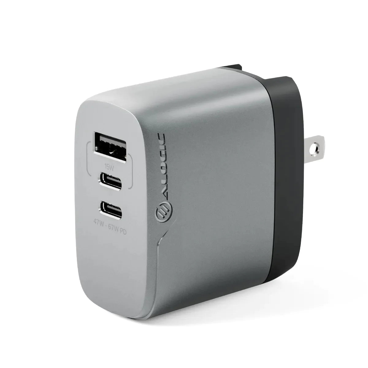 67W GaN Fast Charger with 3 Ports - Universal Travel Adapter for USA, UK, EU, AU - Perfect for Laptops, Phones & Tablets While Traveling or at Home
