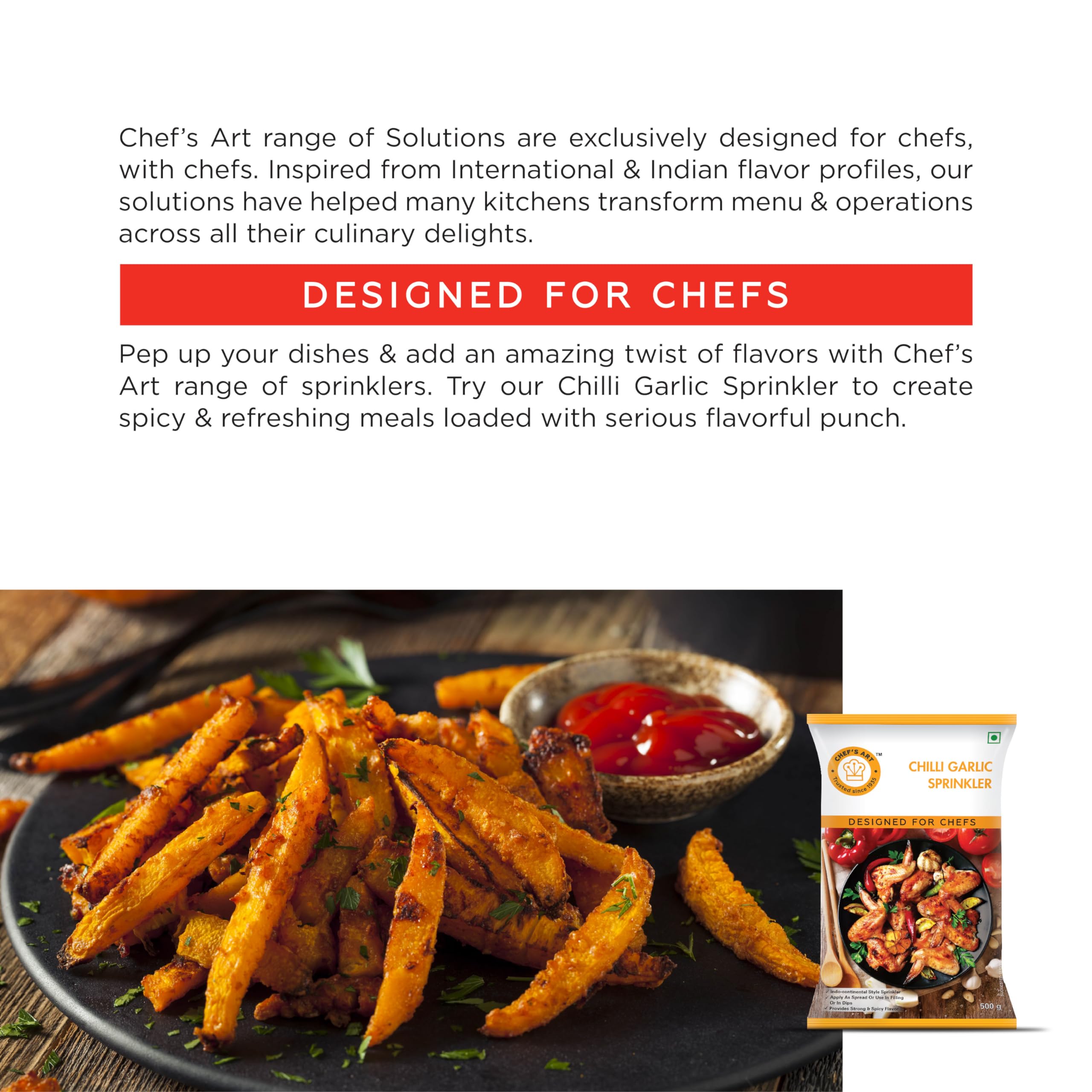 Chef's Art Chili Garlic Seasoning Powder - 500g | Premium Food Seasoning for Cooking, Grilling & Baking | Perfect for Pasta, Pizza, Meat & Vegetables