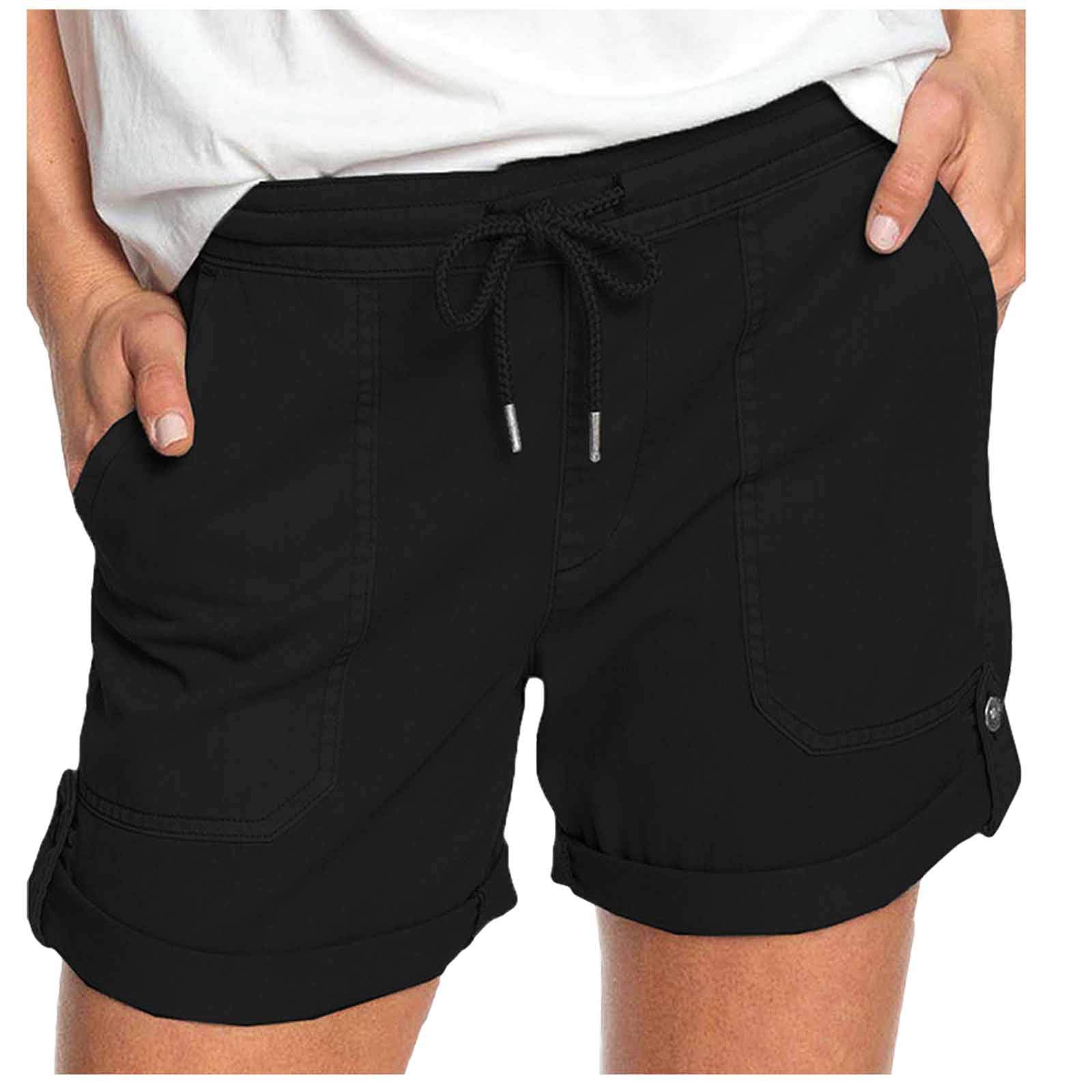 BLVB Women's Summer Shorts - Comfy Elastic Waist with Pockets | Casual & Beach Wear