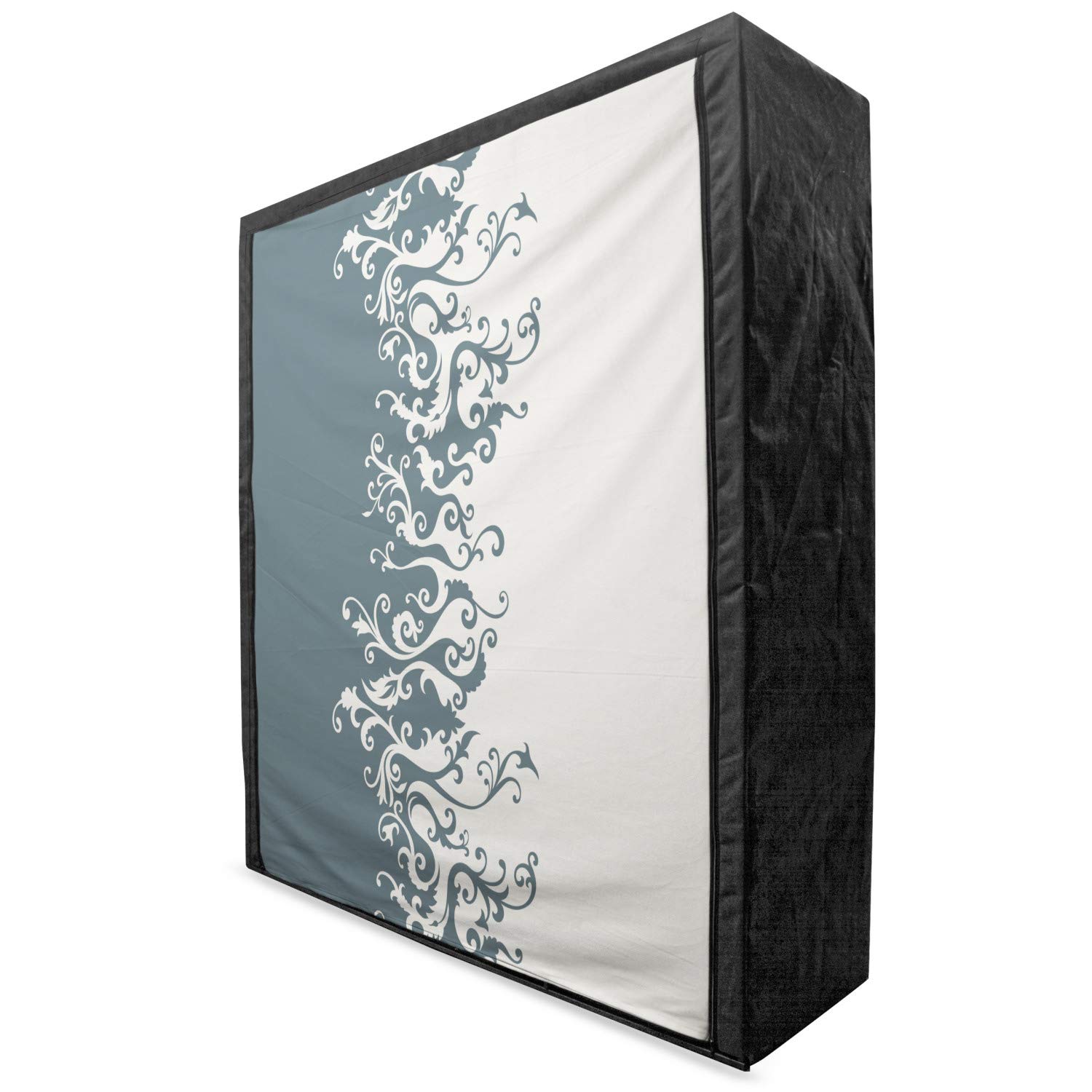 Vintage Floral Fabric Wardrobe - Portable Clothing Organizer with Shelves, 59