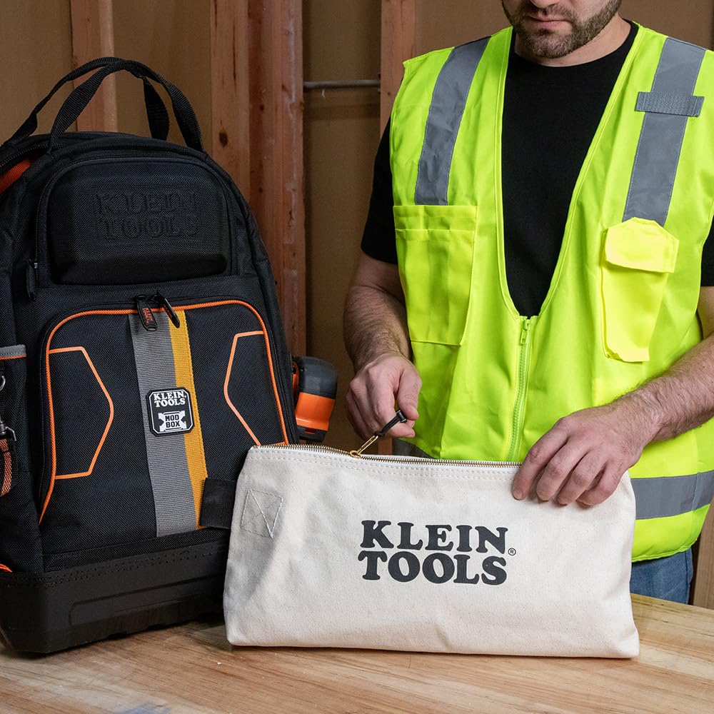 Klein Tools Heavy Duty Zipper Bag - Extra Long Multipurpose Tool & Craft Organizer for Work & DIY