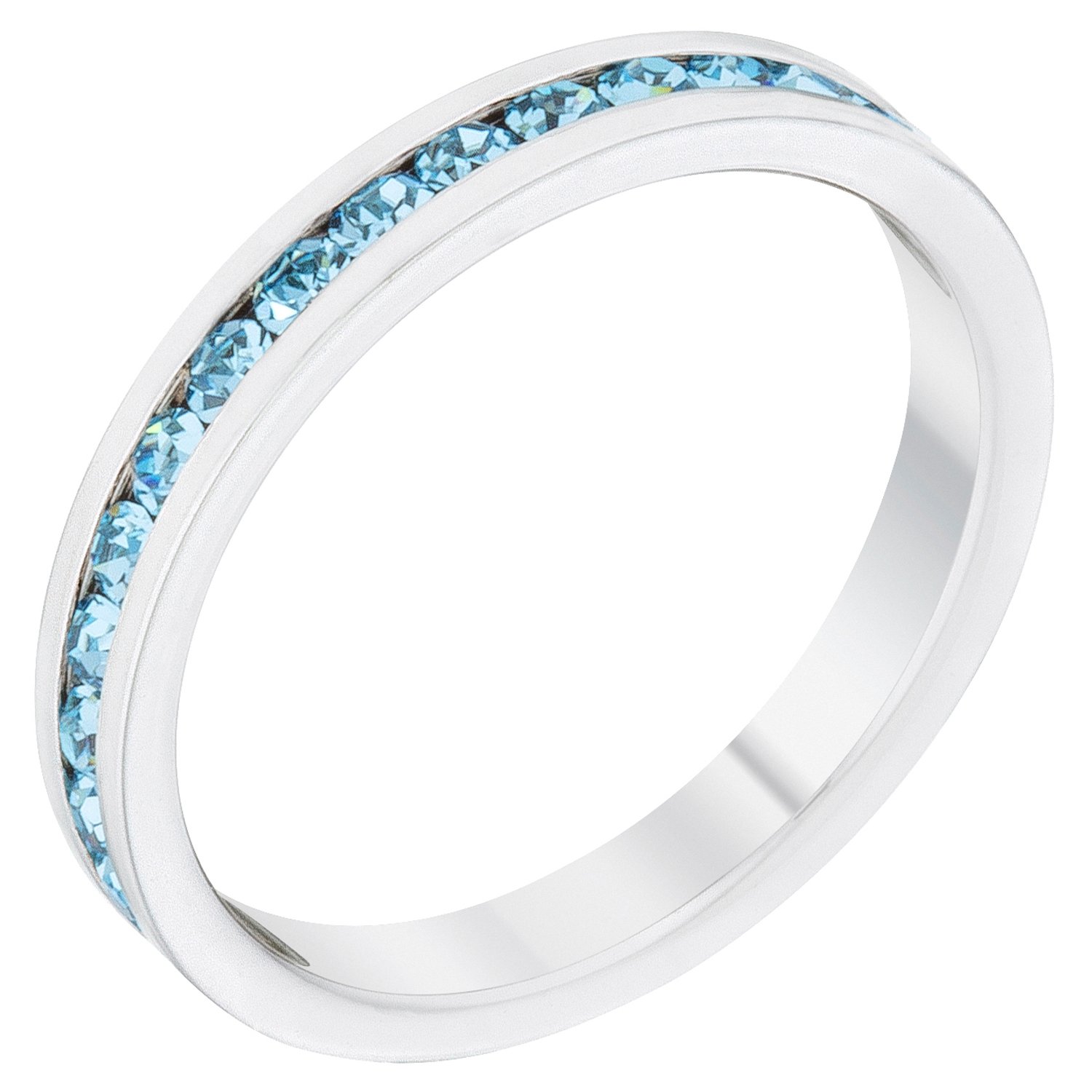 Elegant Swarovski Crystal Birthstone Stackable Eternity Rings - Perfect for Anniversary Gifts, Wedding Bands & Everyday Jewelry