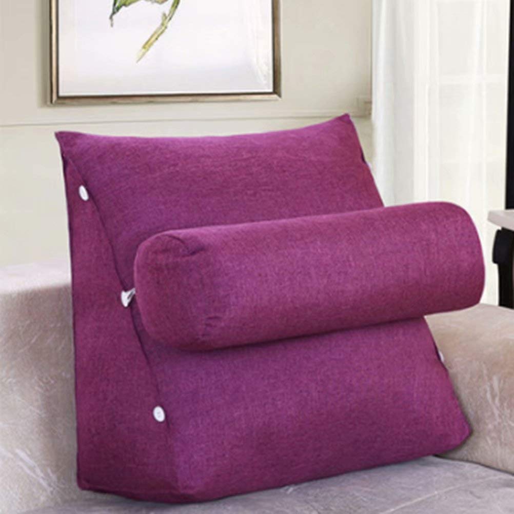 Z ONE Adjustable Wedge Pillow for Back & Neck Support - 45x45cm (18x18inch) Purple Triangle Cushion for Sofa, Bed, Office Chair - Ideal for Reading, Relaxing & Pain Relief