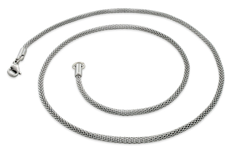 Stainless Steel Snake Skin Mesh Chain Necklace 2.4mm - Trendy Layering Jewelry for Women, Perfect for Everyday Wear, Parties & Gifts