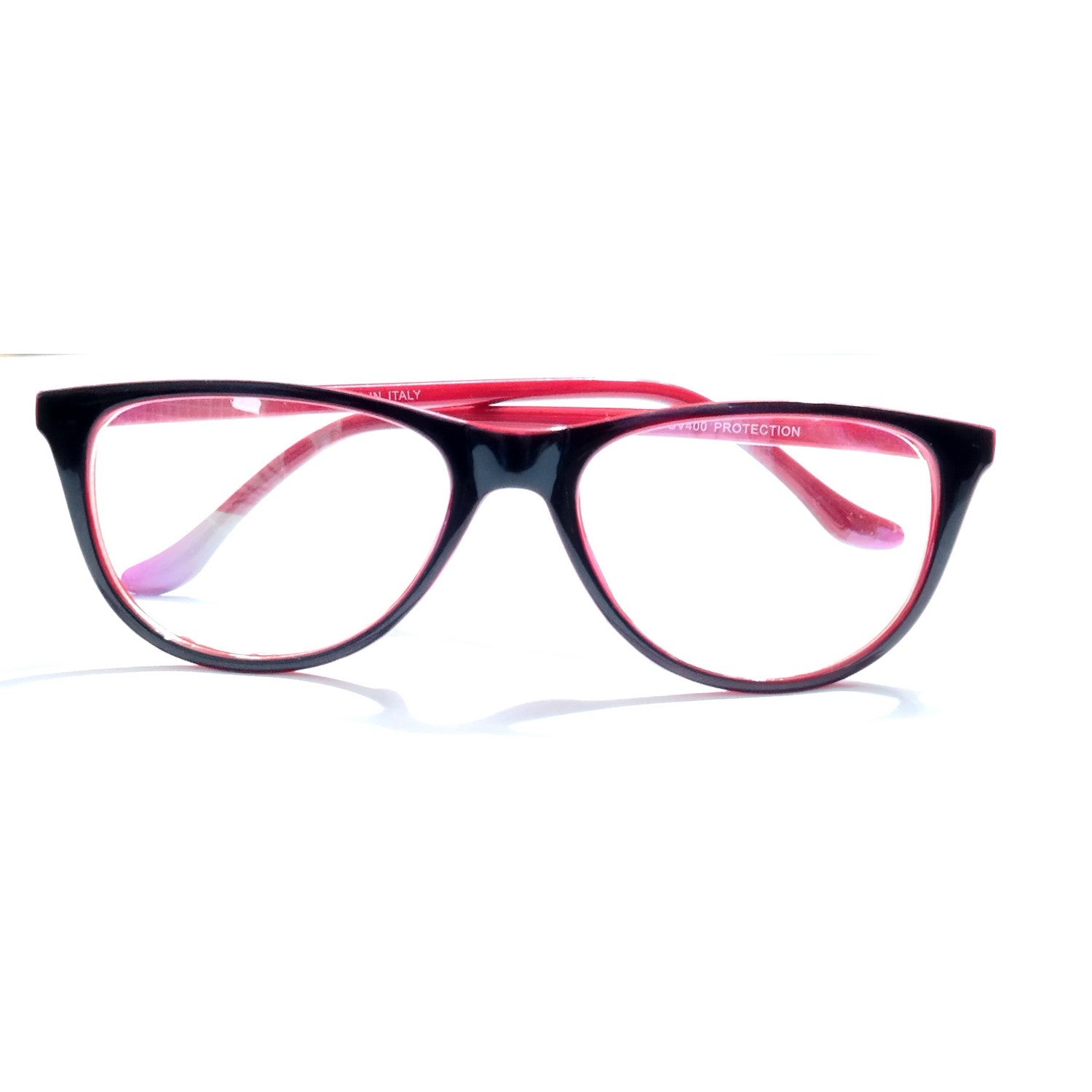 Stylish Red and Black Cat Eye Glasses for Women - Trendy Retro Frames for Fashion, Work & Everyday Wear
