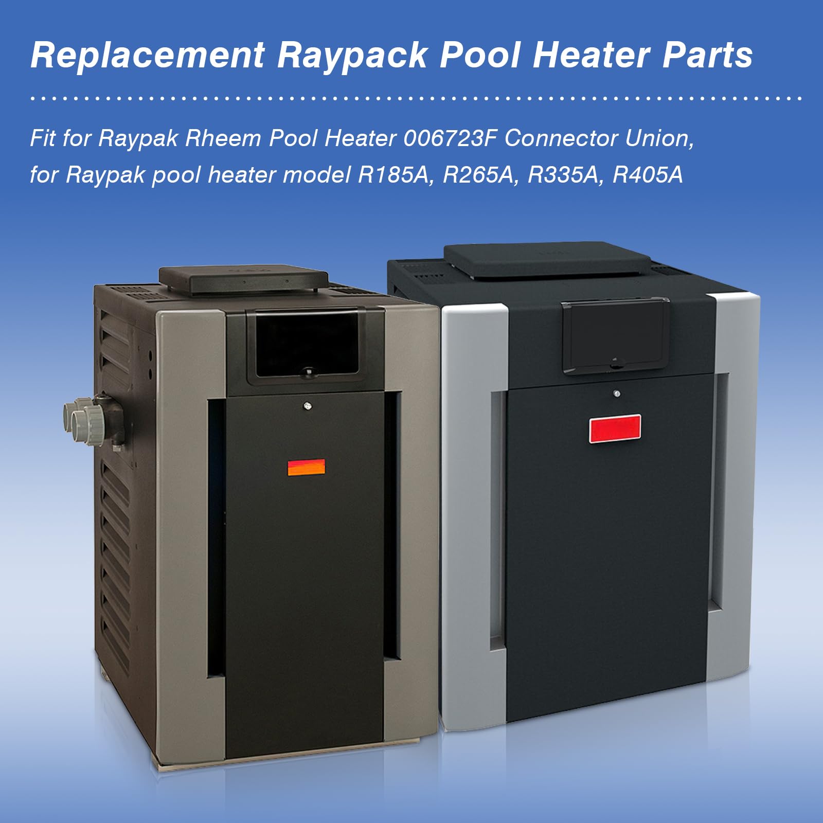 Raypack Pool Heater Replacement Parts - 2-Inch PVC Connector Heater Flange 006723F with Nut - Compatible with Rheem Pool Heaters (2-Pack) - Perfect for Pool Heating System Repairs and Maintenance