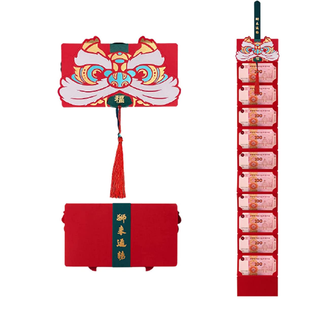 YONHNBOY Foldable Chinese Red Envelopes for Lunar New Year - 2022 Year of The Tiger Lucky Money Envelopes | Perfect for Chinese New Year Gifts, Weddings & Birthday Celebrations