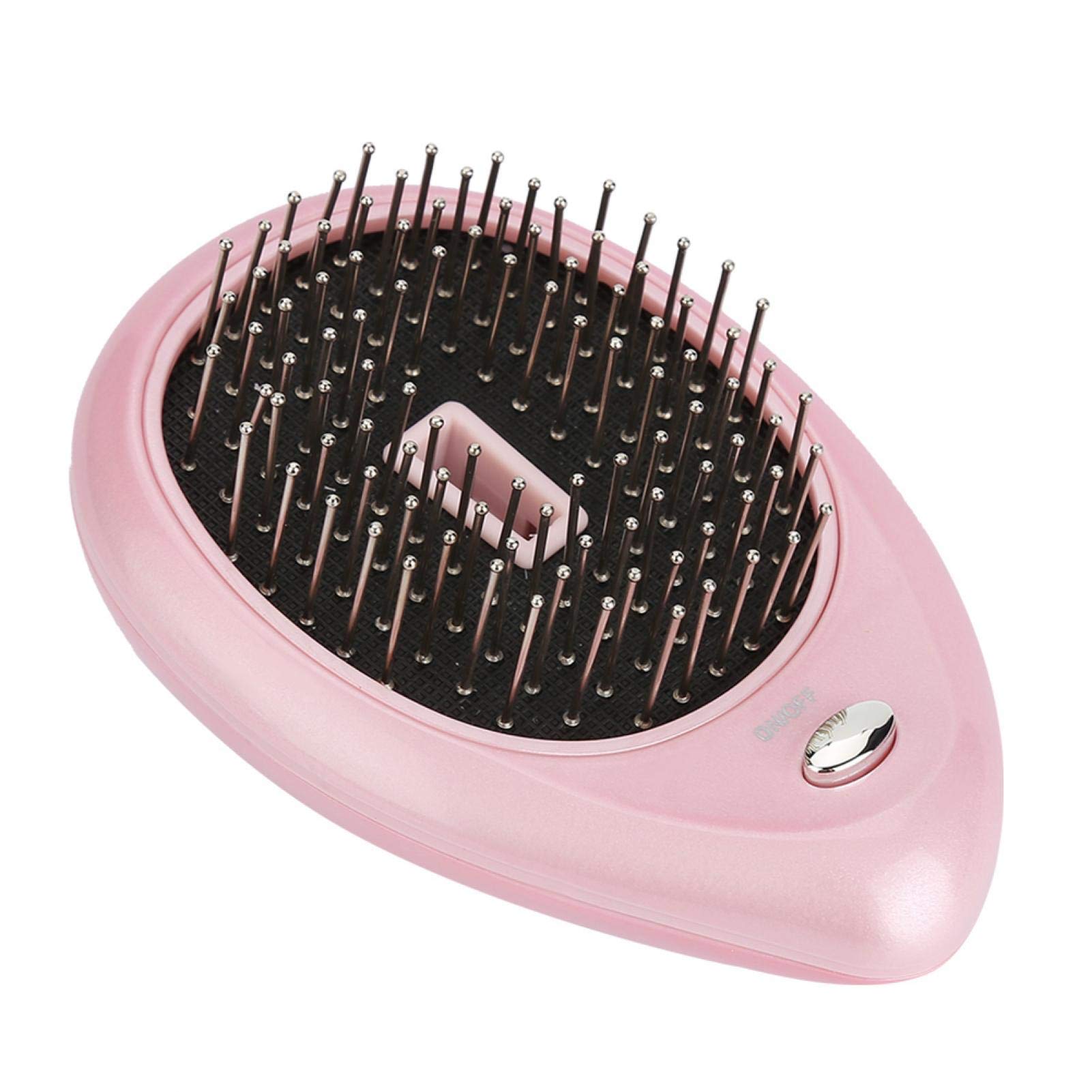 Portable Electric Ionic Hairbrush for Smooth & Shiny Hair - Mini Styling Brush with Scalp Massage & Vibration - Detangling Comb for All Hair Types (Pink) | Perfect for Travel, Home & Salon Use
