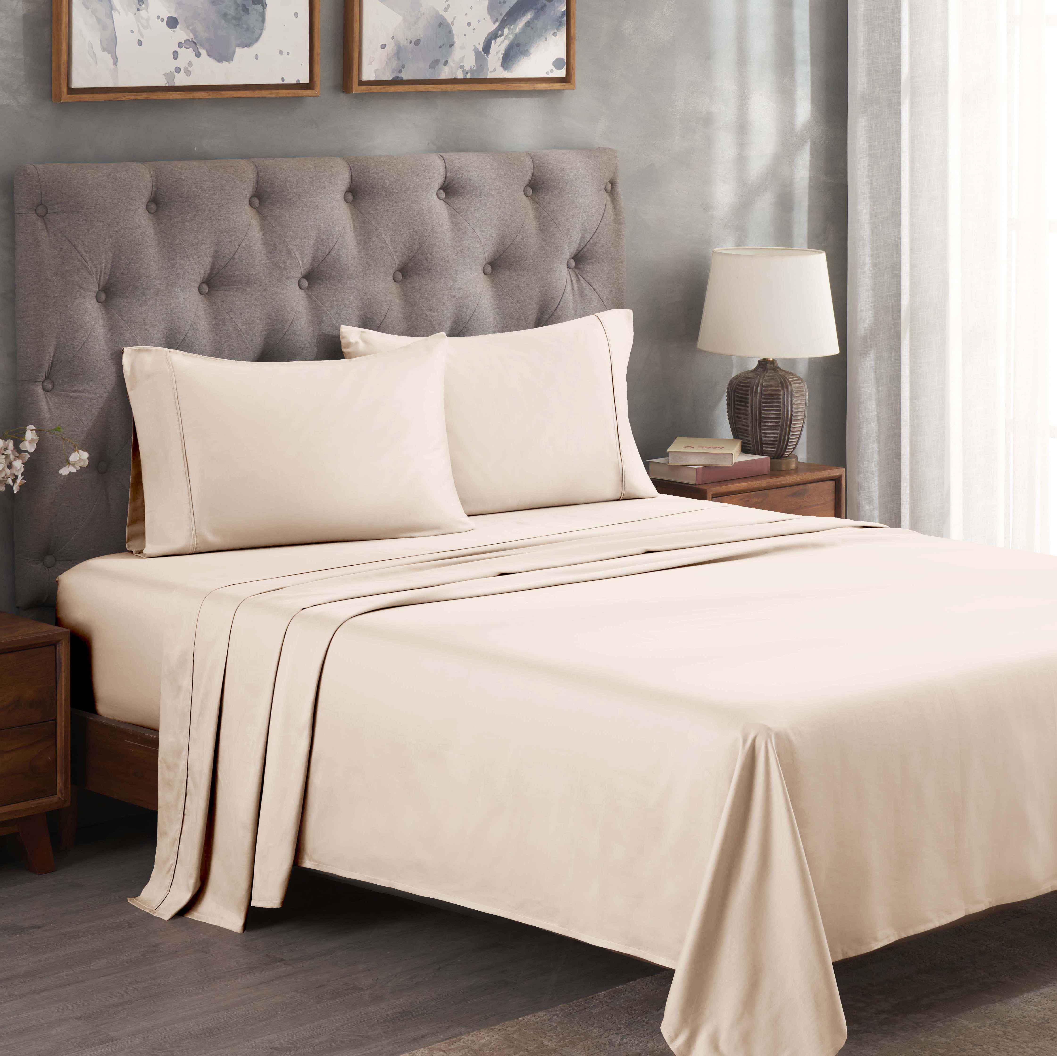 Premium 300 Thread Count Egyptian Cotton Bed Sheet Set - Soft, Breathable & Durable for Ultimate Comfort - Perfect for Luxury Bedrooms & Hotels