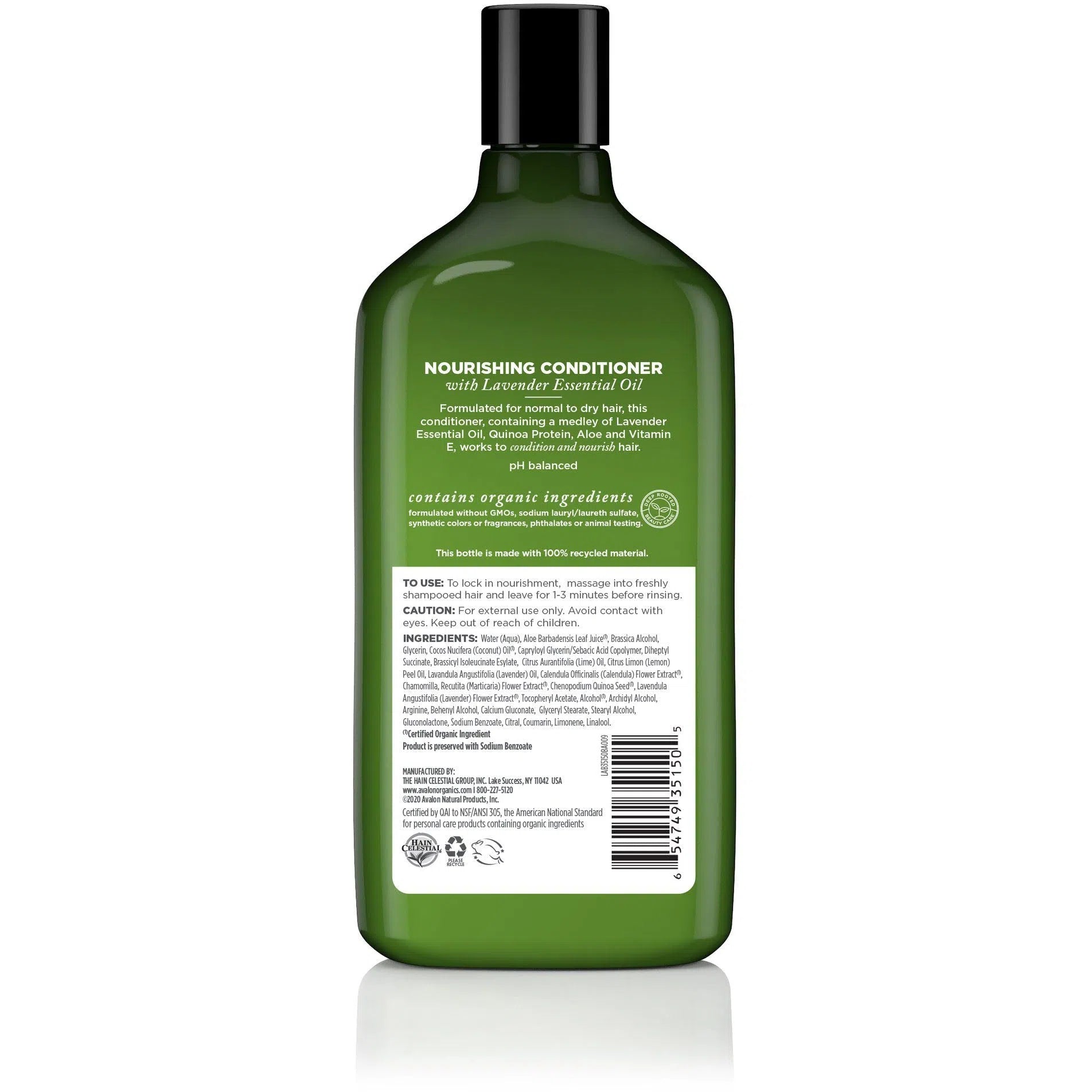 Avalon Organics Nourishing Lavender Conditioner for Dry Hair - Sulfate-Free, Vegan Hair Care with Essential Oils - Perfect for Damaged Hair Repair & Daily Moisturizing