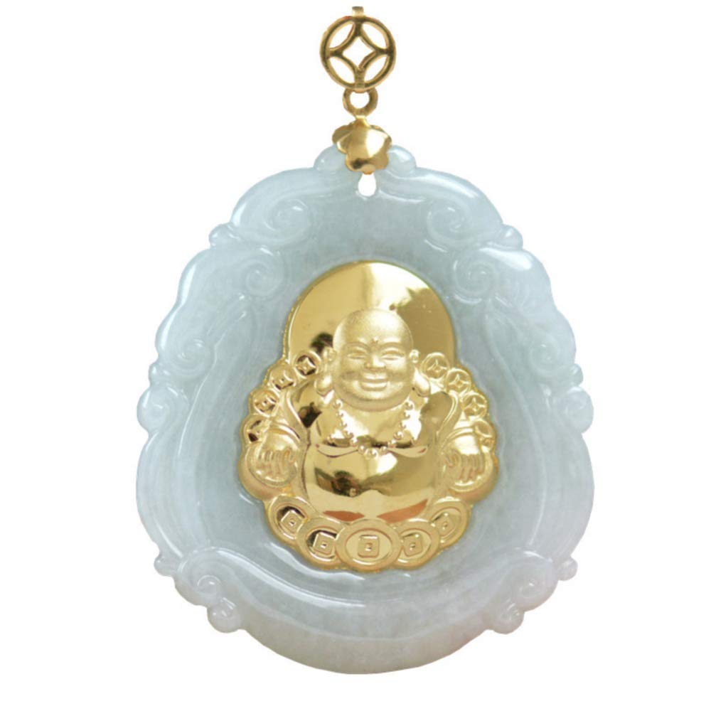 EASTCODE Stylish Fashion Jade Buddha Pendant Necklace for Men & Women - Elegant Gold Jewelry for Meditation, Gifts & Spiritual Wear