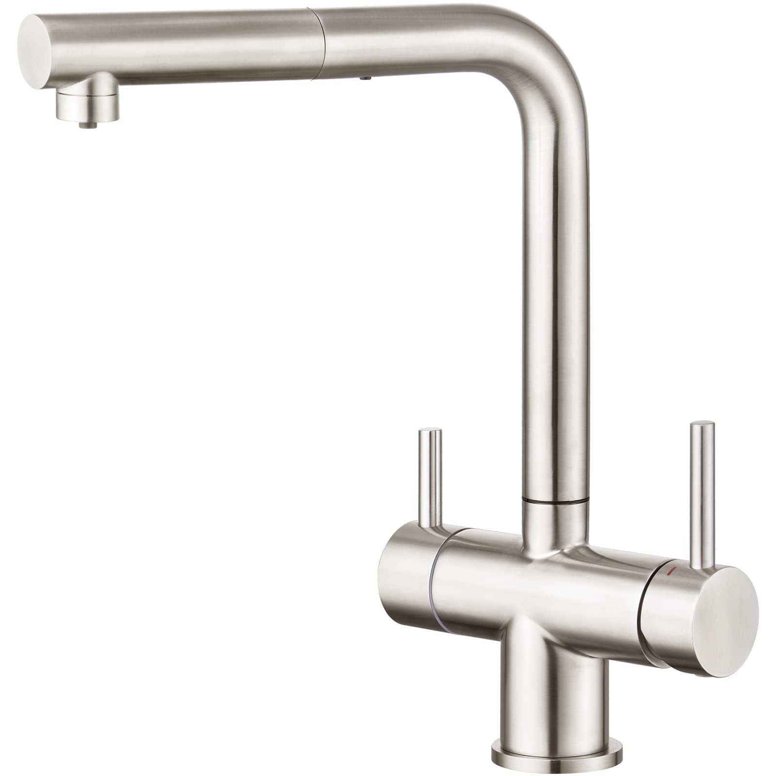 CREA 3-in-1 Kitchen Faucet with Water Filter & Pull Down Sprayer - Brushed Nickel Drinking Water Purifier Faucet for Bar Prep, Mini Sink & Clean Cooking | Perfect for Home Kitchen, RV & Office Wet Bar