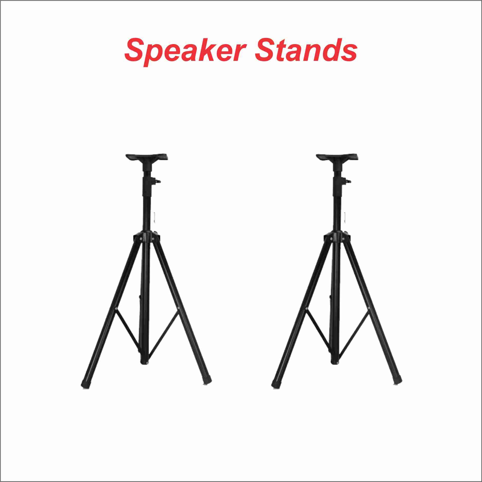 Premium Adjustable Speaker Stands for PA Speakers & Studio Monitors - Heavy Duty Tripod Base for DJ, Live Sound & Home Theater Use