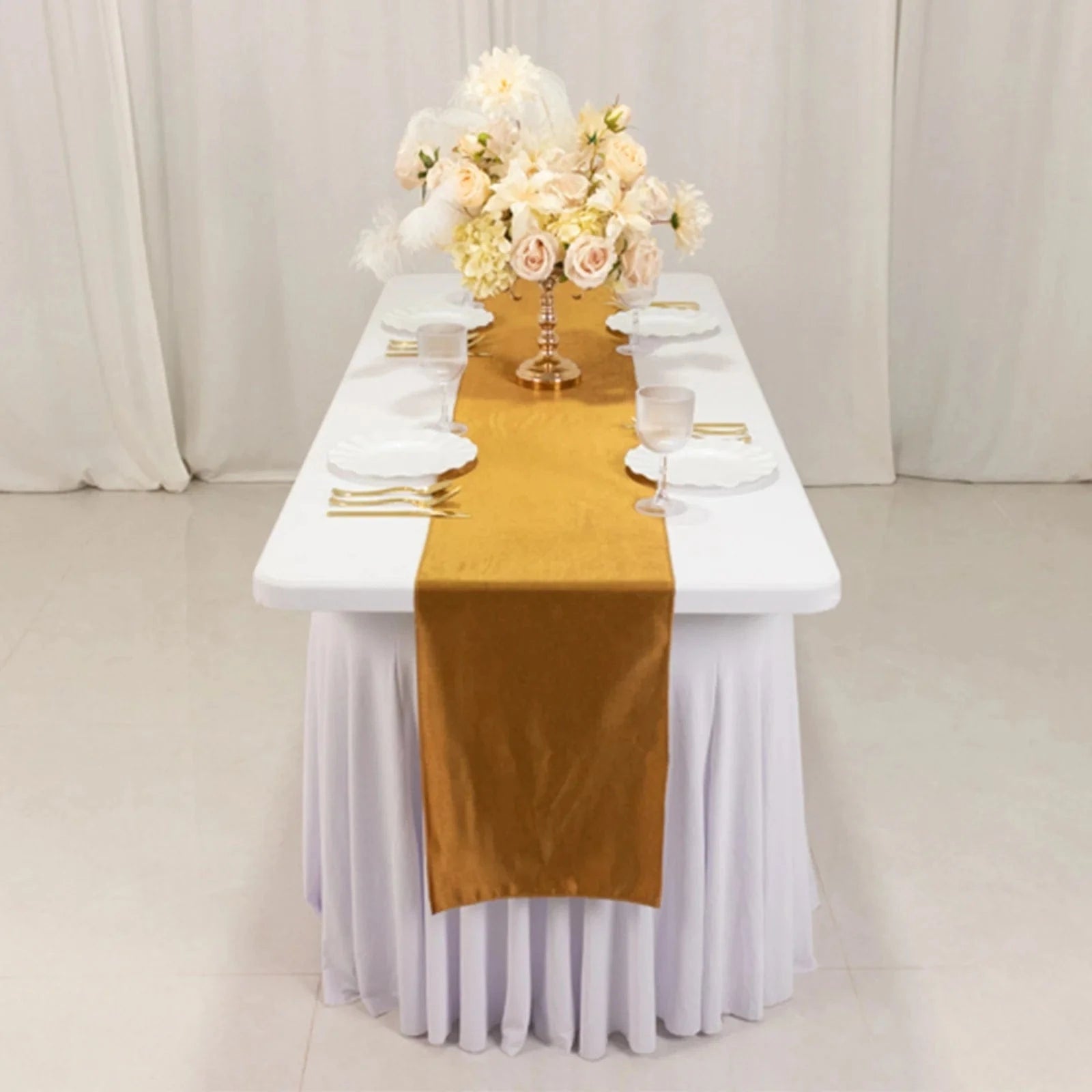 12-Pack Premium Scuba Polyester Table Runners - 108 Inch Long Wrinkle-Resistant Dining Table Decor for Weddings, Parties & Holiday Celebrations