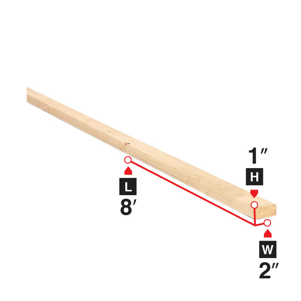 1x2x8 Spruce Lumber Board - Premium Kiln-Dried Wood for DIY Projects, Home Renovation, and Woodworking - Perfect for Shelving, Framing, and Crafting