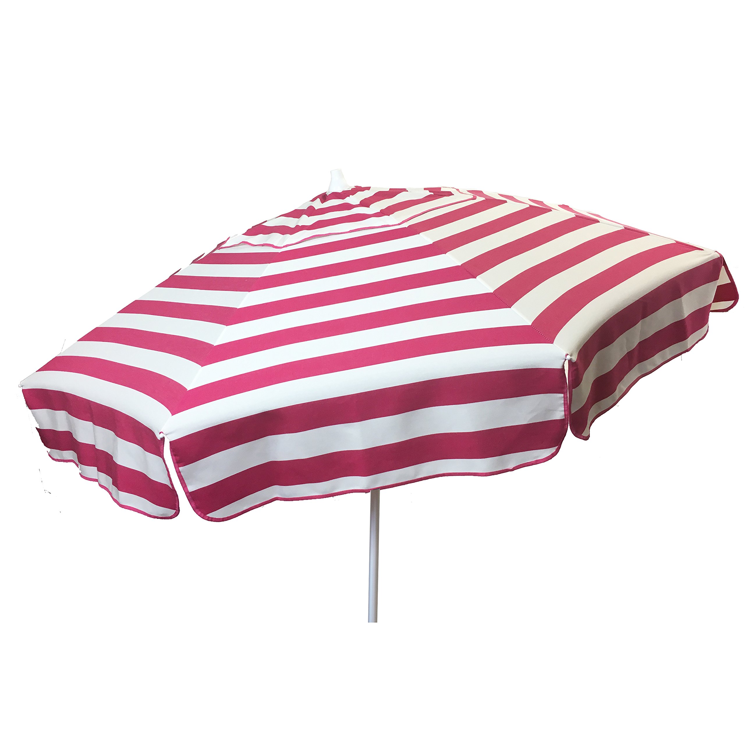 Heininger 1329 DestinationGear 6-Foot Acrylic Patio Umbrella with Italian Pink & White Stripes - Perfect for Poolside, Backyard, and Outdoor Dining Areas