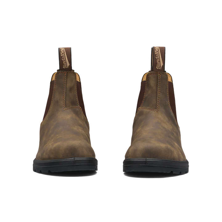 Blundstone 585 Classic Chelsea Boots - Rustic Brown Leather Ankle Boots for Men & Women | Comfortable & Durable for Work, Outdoor & Casual Wear