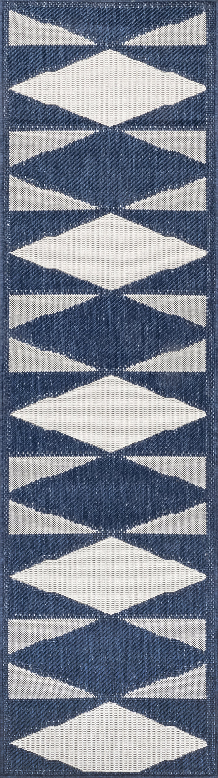 Premium Ziggy Diamonds Indoor Outdoor Rug - Navy Blue Non-Slip Area Carpet for Living Room, Bedroom, Patio & Deck - Water-Resistant & Durable Floor Mat for Home Decor