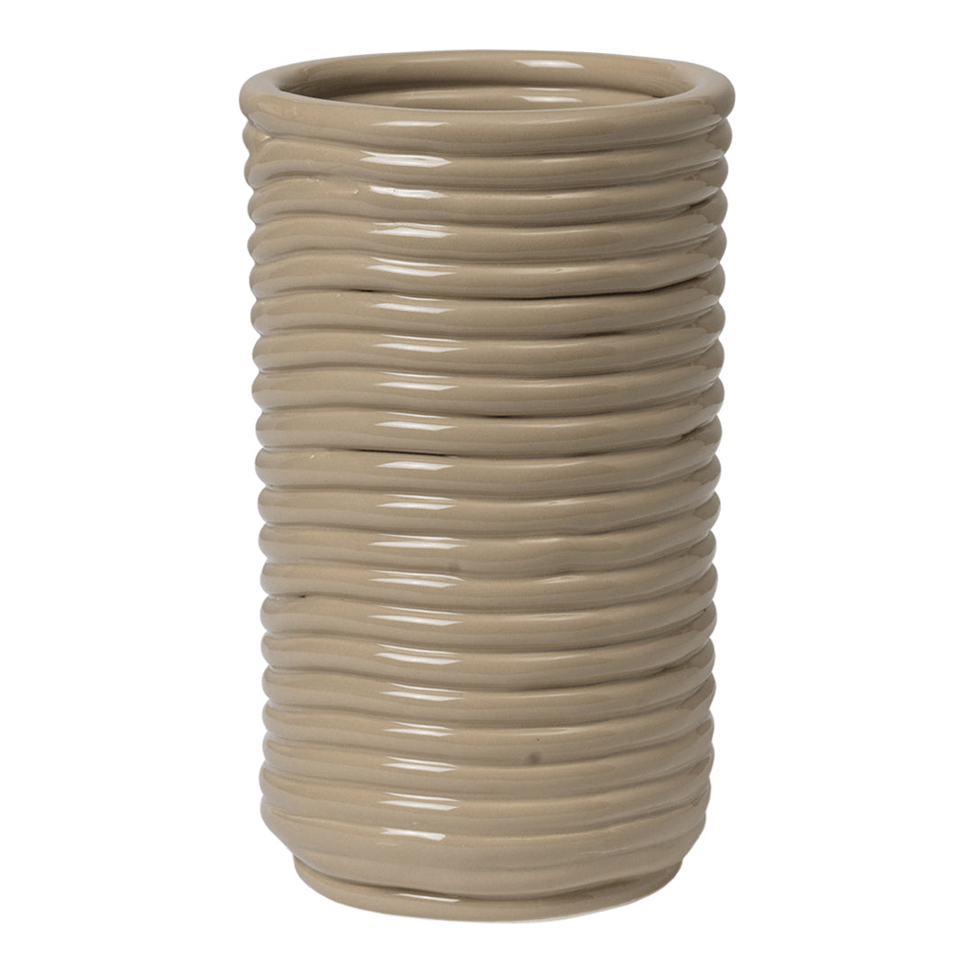Ferm Living Kurinu Corduroy Vase - Textured Home Decor for Modern Living Rooms, Bedrooms & Office Spaces