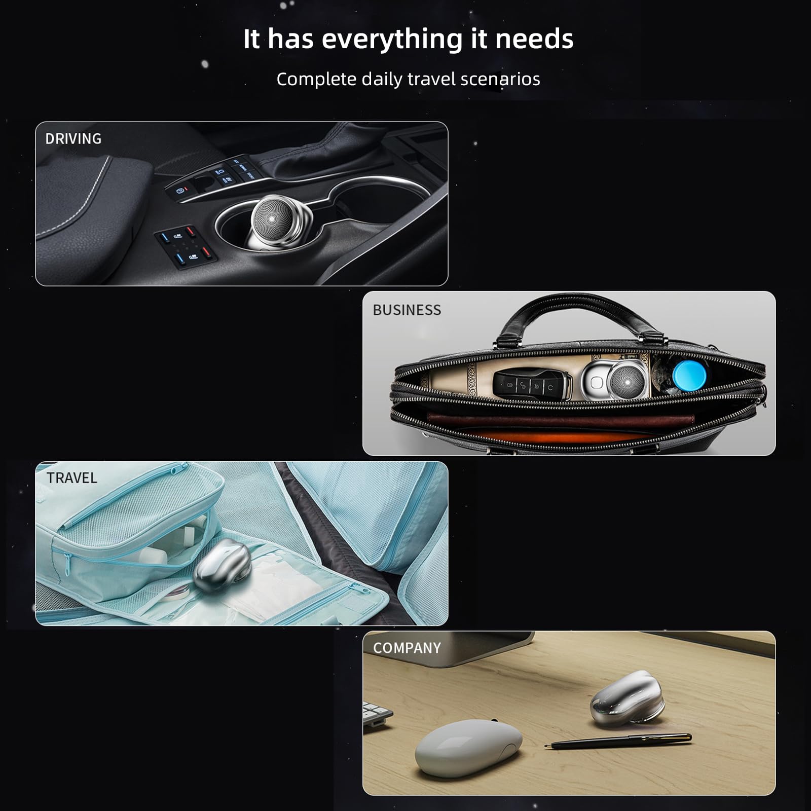 Premium Electric Razor for Men - Mini Portable Wet & Dry USB Rechargeable Shaver - Compact Travel Shaver for Face & Body - Perfect Gift for Boyfriend, Father & Men (Black) - Ideal for Home, Office & Travel Use
