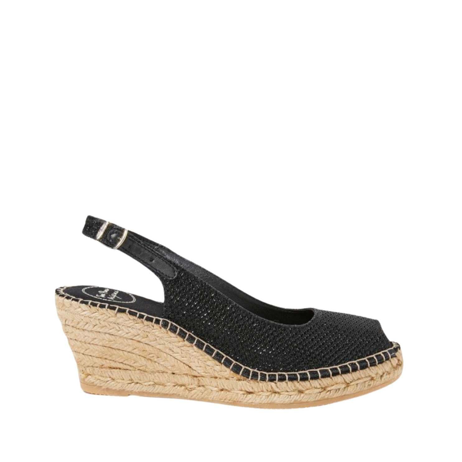 Women's Metallic Cushioned Cotton Wedge Espadrille Shoes - Comfortable Summer Sandals for Beach, Vacation & Casual Outings