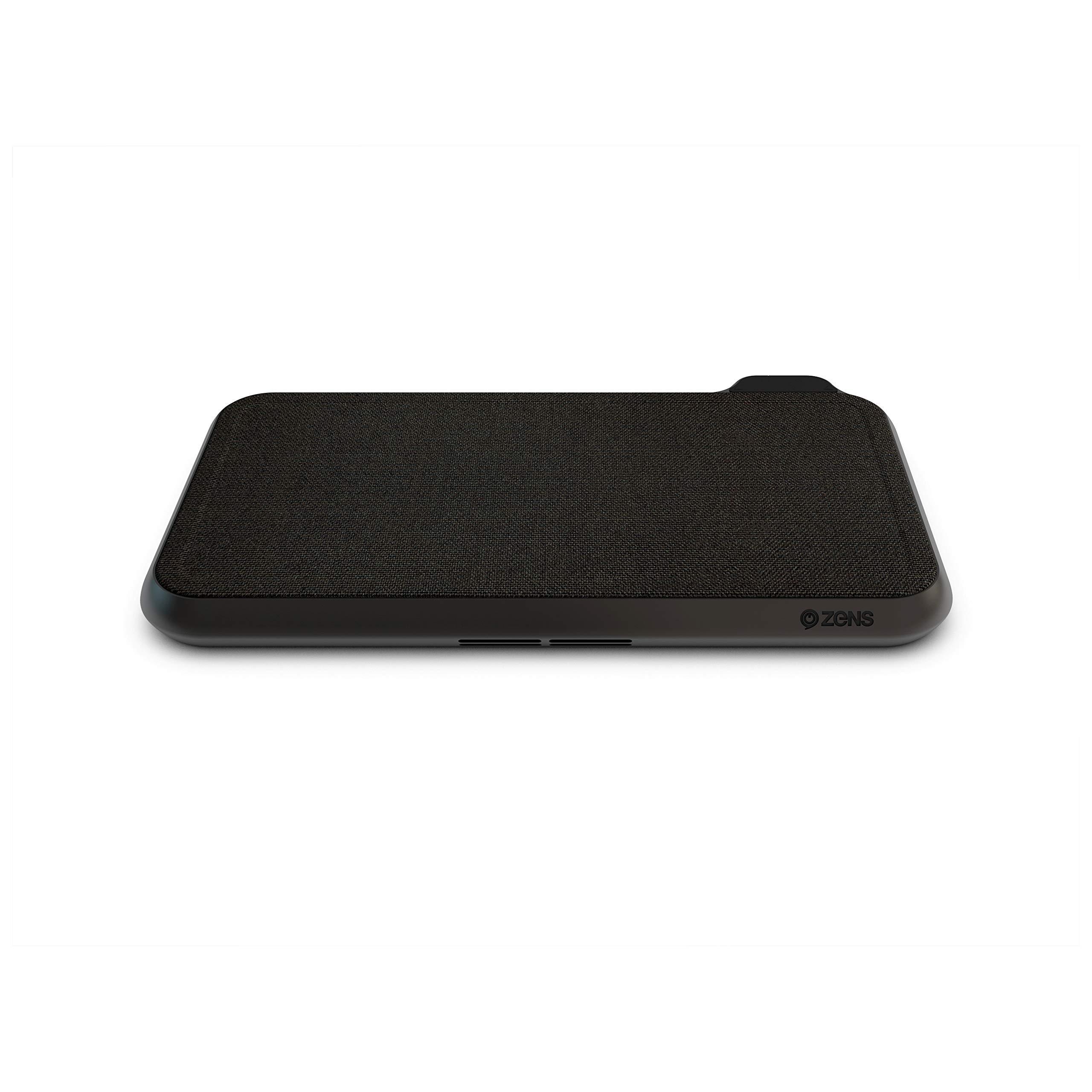 ZENS Liberty 16 Coil Dual Wireless Charging Pad - Fast 15W Charger for iPhone & Samsung - Fabric Surface Qi-Certified Charging Station for Multiple Devices - Perfect for Bedroom, Office & Travel Use