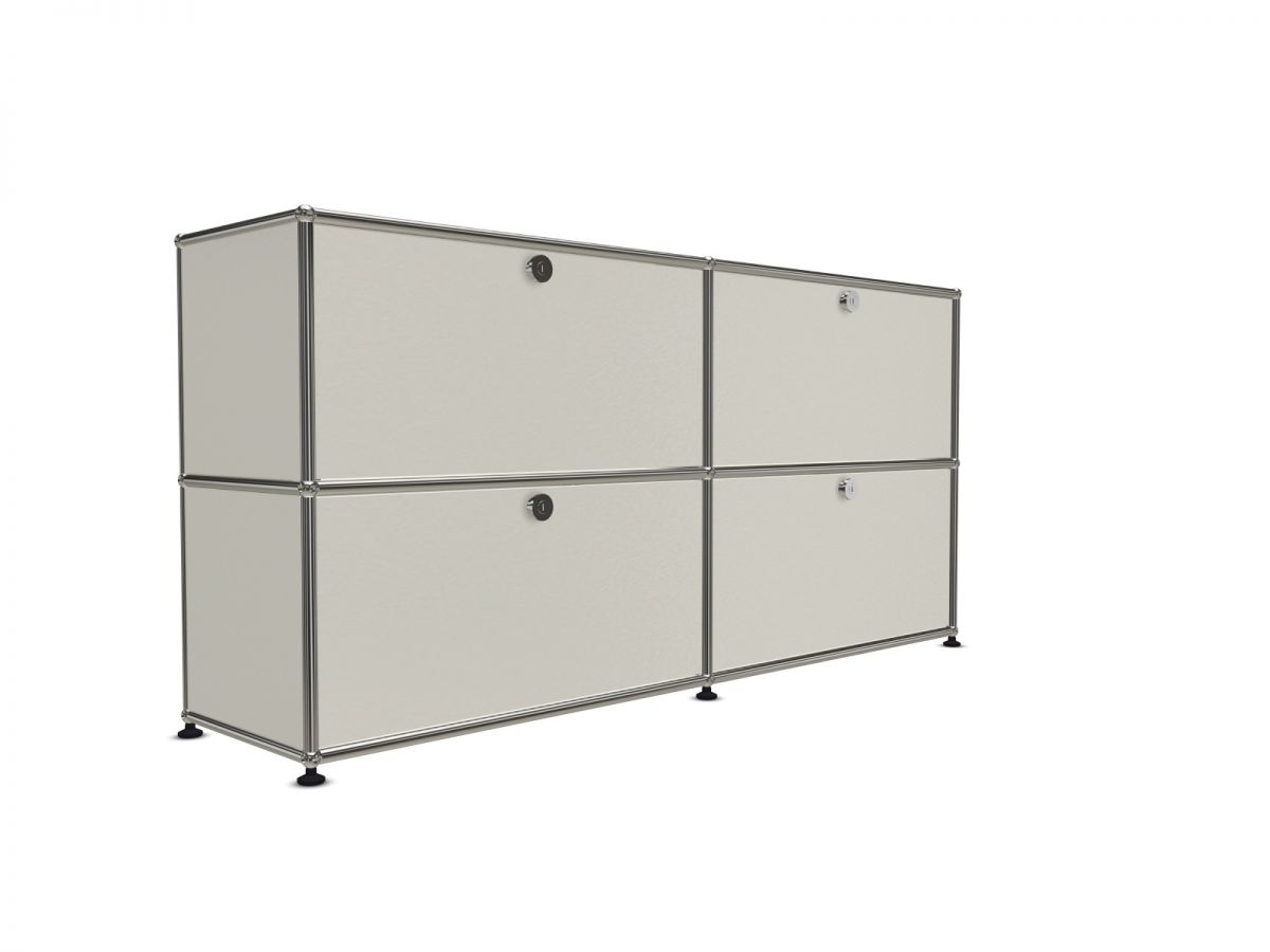 Modern Haller Low Sideboard with 4 Doors - Stylish Storage Cabinet for Living Room, Bedroom, or Entryway