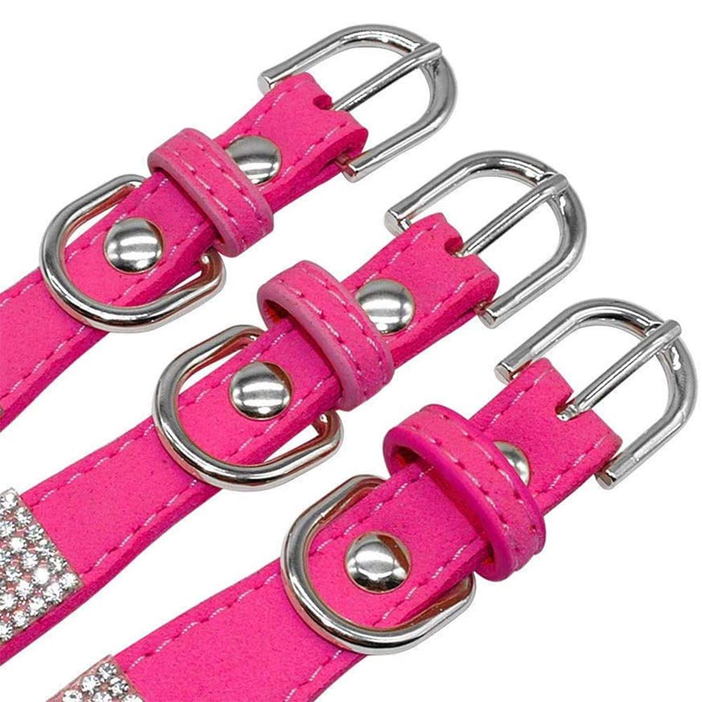 Sparkling Rhinestone Dog Collar & Leash Set - Crystal Diamond Pet Collar for Small & Medium Dogs - Cute Dazzling Cat & Dog Accessories - Perfect for Parties, Weddings & Special Occasions