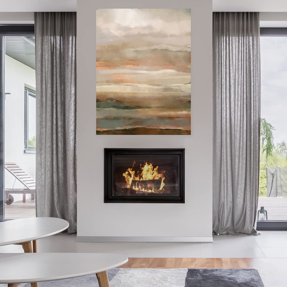 Washed Sunset II Canvas Wall Art - Handmade Fine Art Painting for Living Room, Bedroom, Office Decor - Ready to Hang 24x32 Inches - Perfect for Home, Kitchen, Bathroom & Commercial Spaces