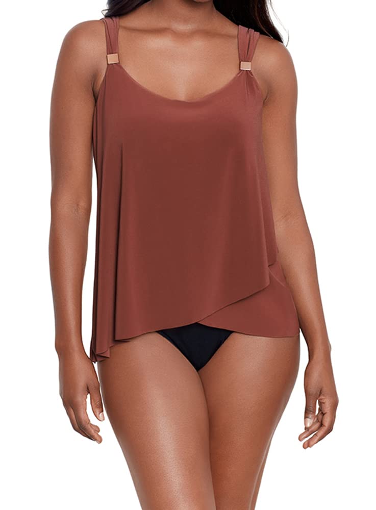 Miraclesuit Women's Underwire Tankini Swimsuit Top - Dazzle Scoop Neck Bra Bathing Suit for Beach, Pool & Vacation | Plus Size Swimwear for Women