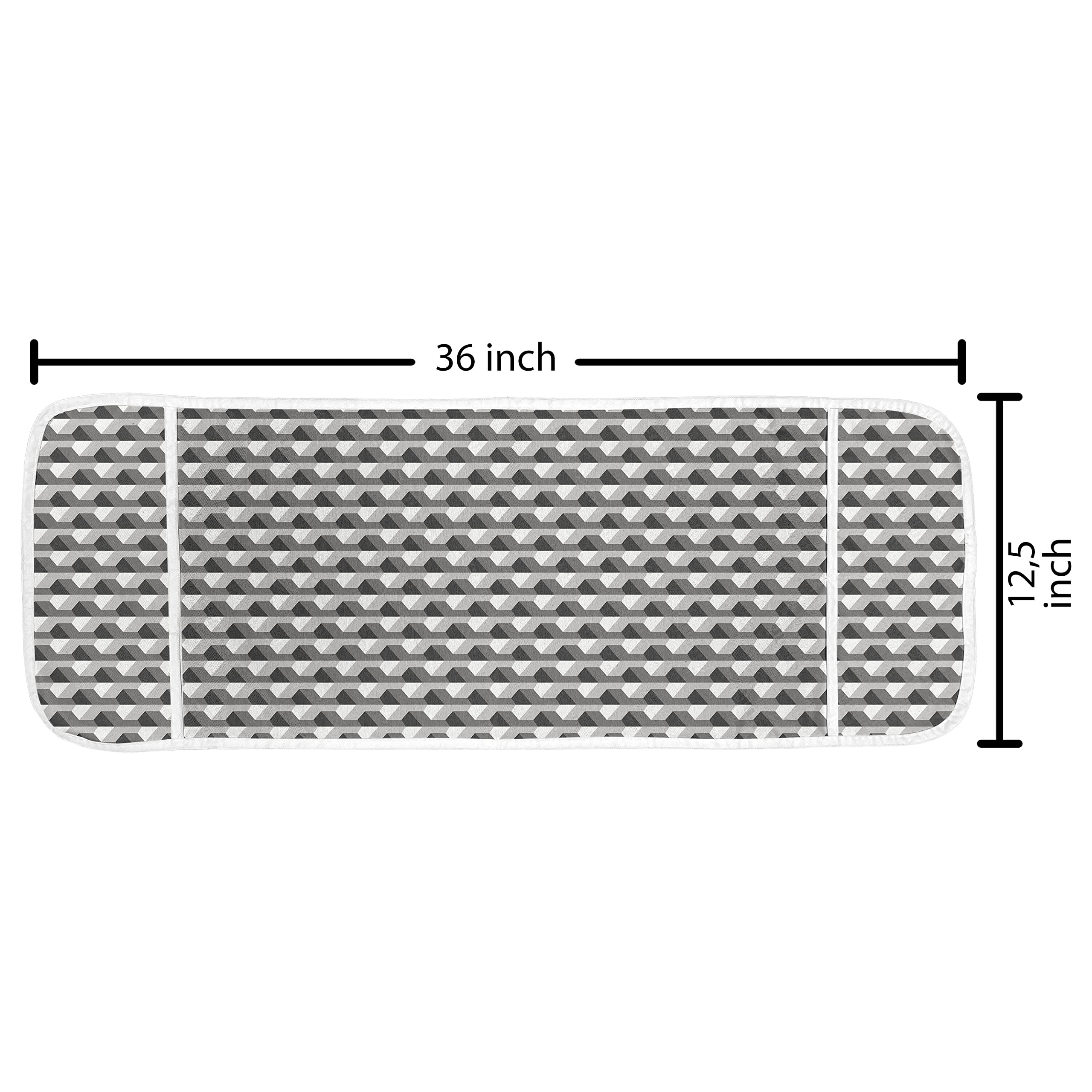 Ambesonne Geometric Microwave Cover - Waterproof Kitchen Organizer with Pockets, 36