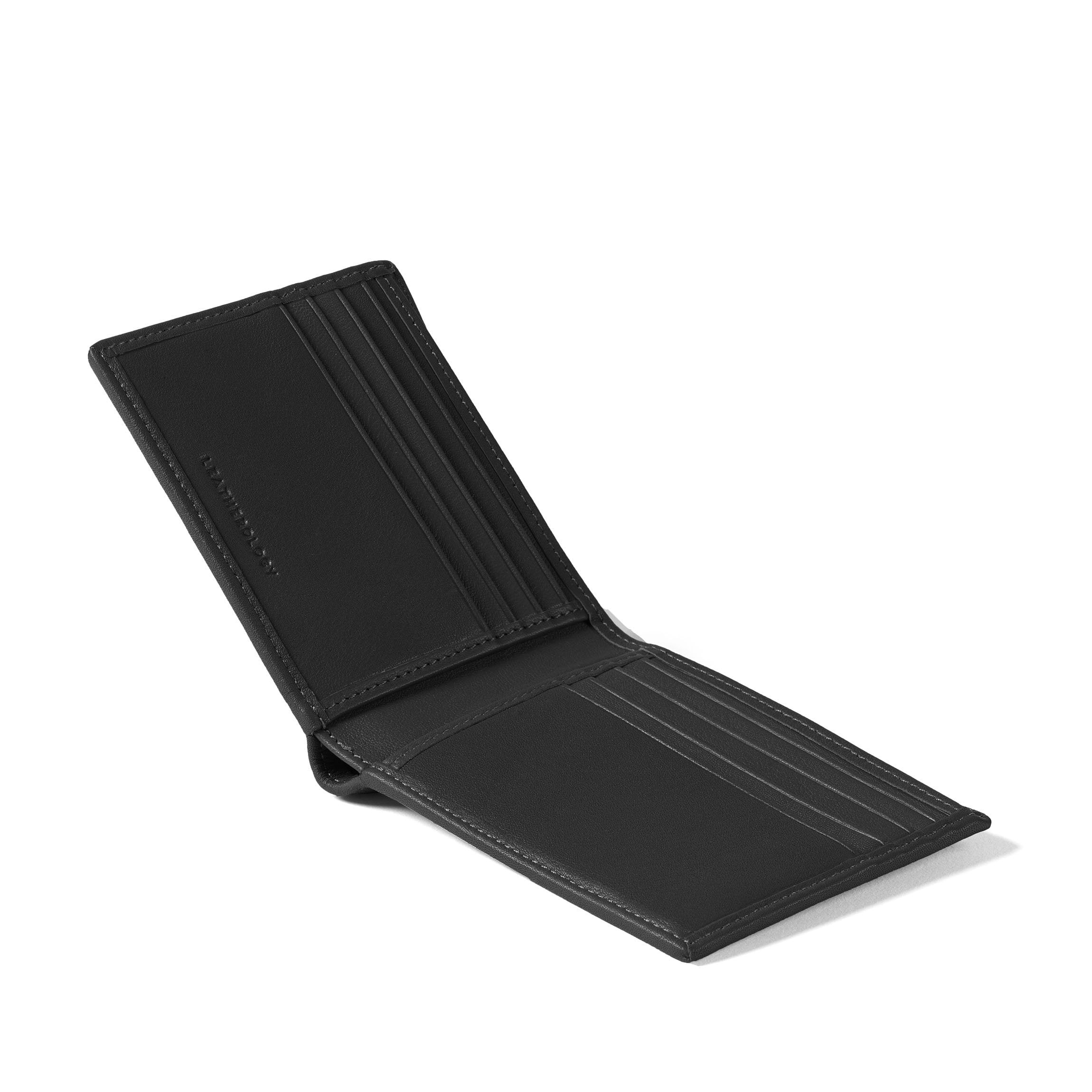 Premium Bifold Wallet for Men - Genuine Leather RFID Blocking Slim Minimalist Design with Black Onyx Finish | Perfect for Everyday Carry, Travel & Business Use