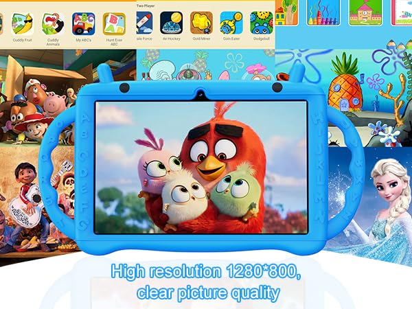 10 Inch Android Tablet for Kids Ages 3-12 | Octa-Core Processor 10GB RAM 64GB Storage | Bluetooth 5.2 WiFi Kids Tablet with Parental Controls & Google Kids Space | HD Shockproof Display (Blue) - Perfect for Learning, Games & Entertainment at Home or Travel