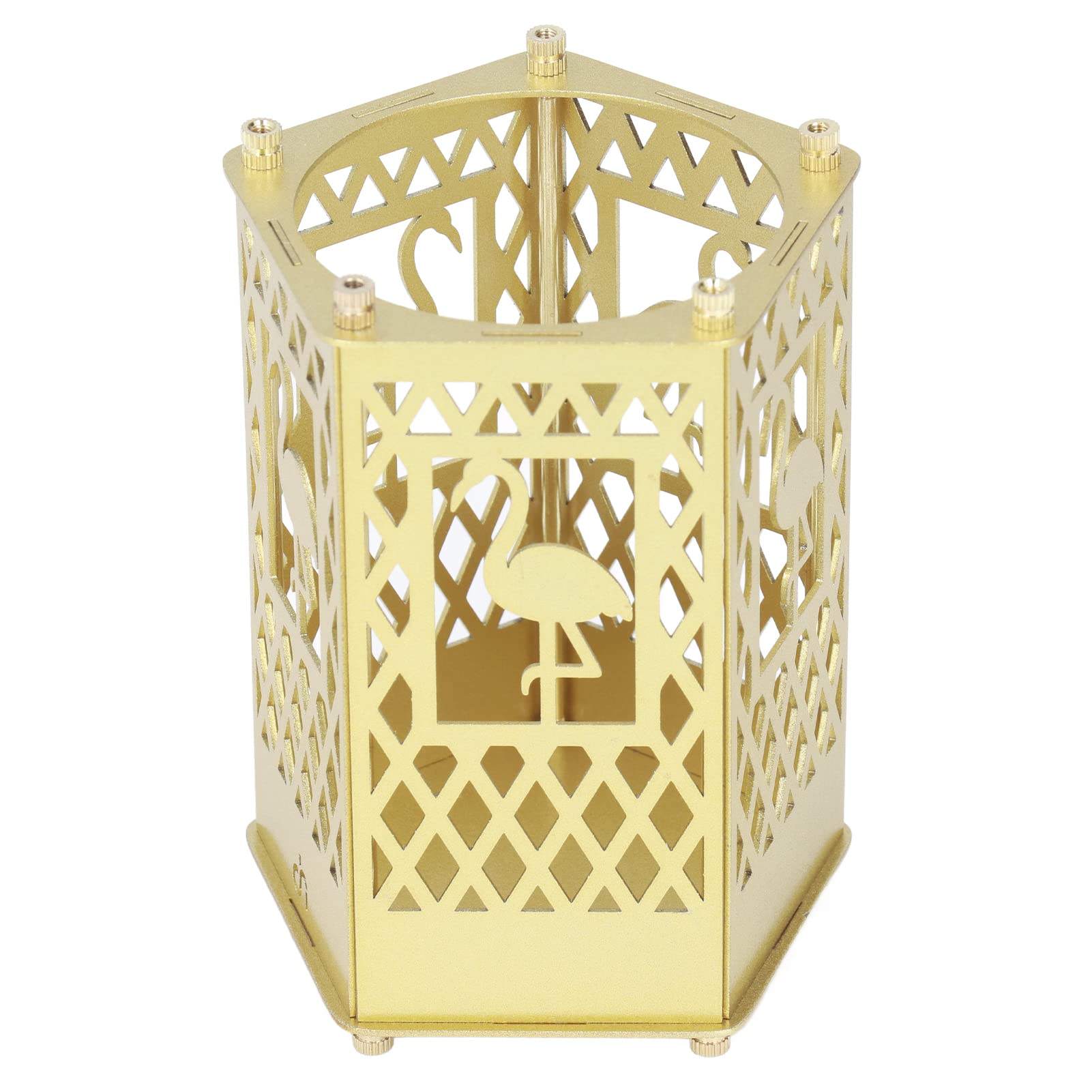 Gold Metal Pen Holder & Makeup Brush Organizer - Multi-Purpose Pencil Cup for Office, School & Home - Easy Assembly Glossy Surface Desk Accessory - Perfect for Organizing Stationery, Cosmetics & Art Supplies