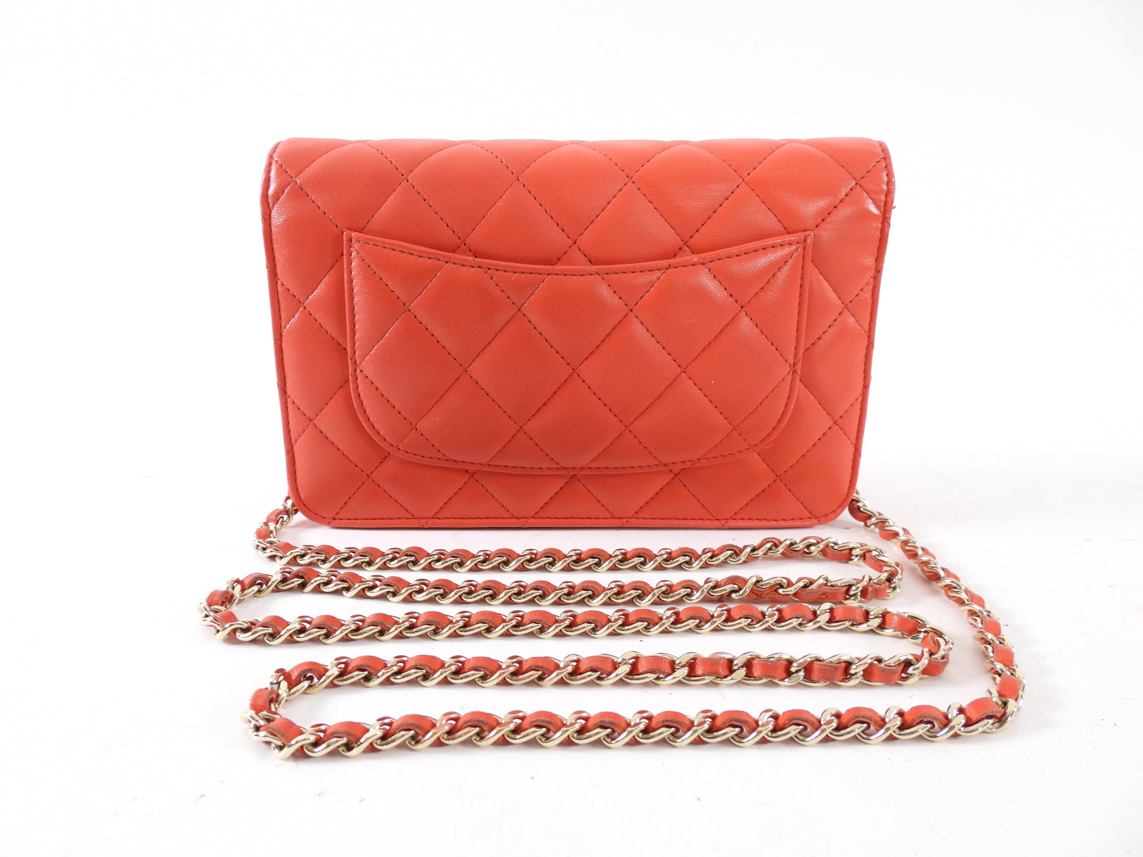 Chanel Red Quilted Leather Timeless Classic Wallet on Chain Bag - Luxury Crossbody Purse for Women, Evening Parties & Special Occasions