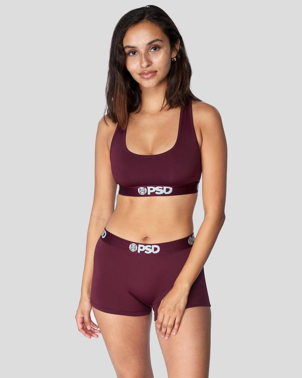 PSD Women's Basic Solid Sports Bra - Racerback Workout Bra with Breathable Microfiber Fabric for Yoga, Running & Gym - Comfortable Support for Active Women