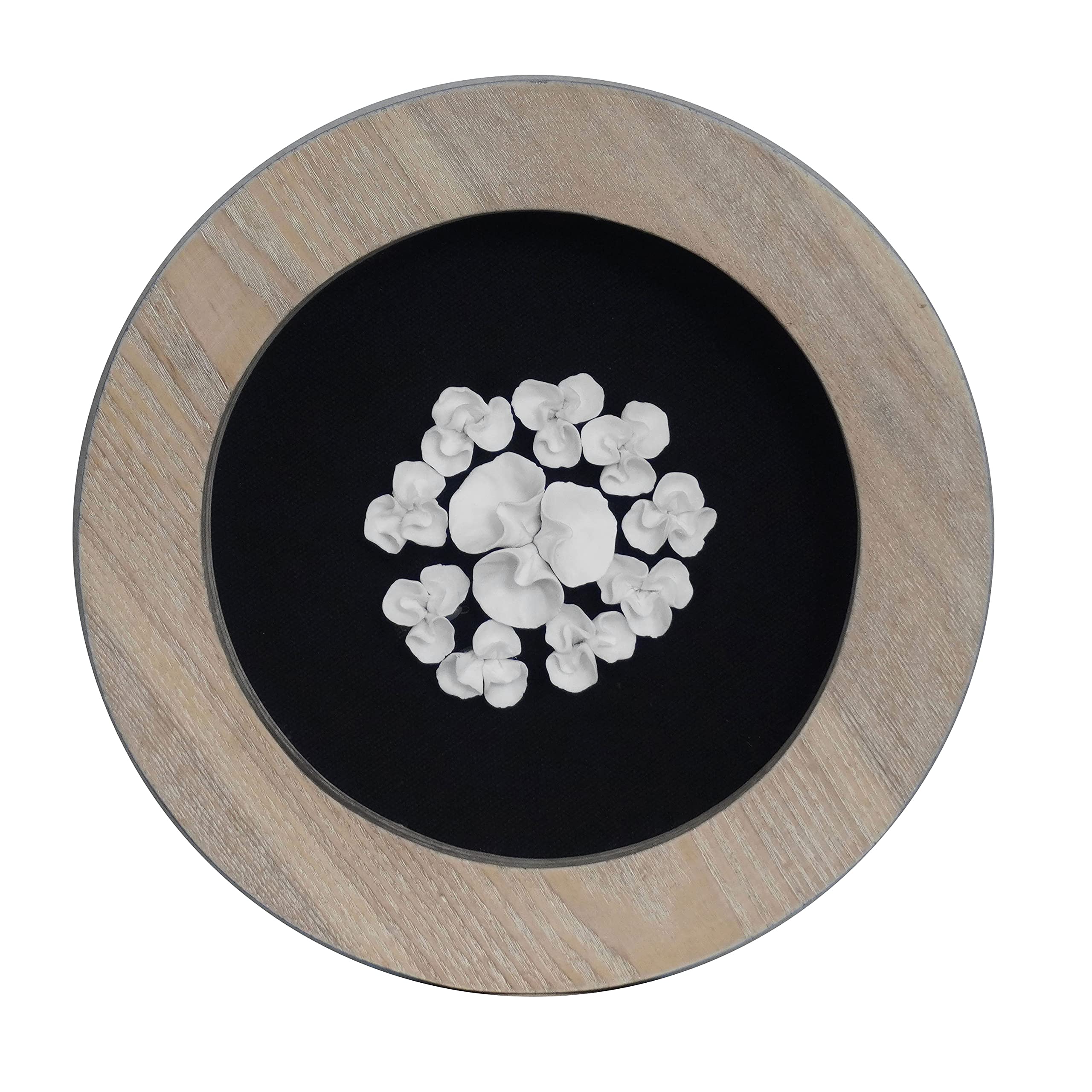 Huji Ceramic Flower Wall Decor - Handmade Boho Home Decor for Living Room, Bedroom, or Office - Unique 3D Floral Wall Art for Modern Interior Design