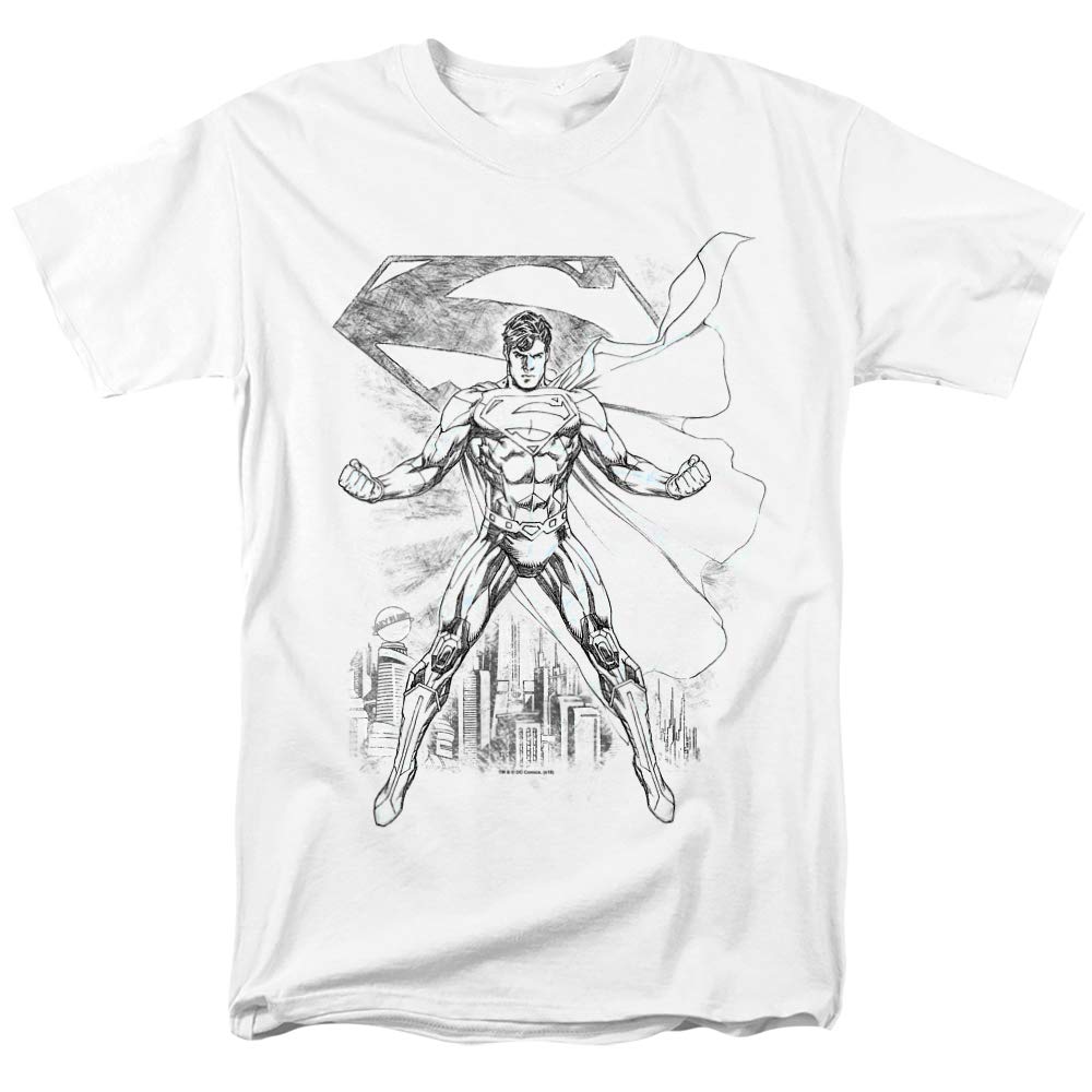 Superman Super Sketch Graphic T-Shirt for Men & Women | Unisex Superhero Tee for Casual Wear & Cosplay