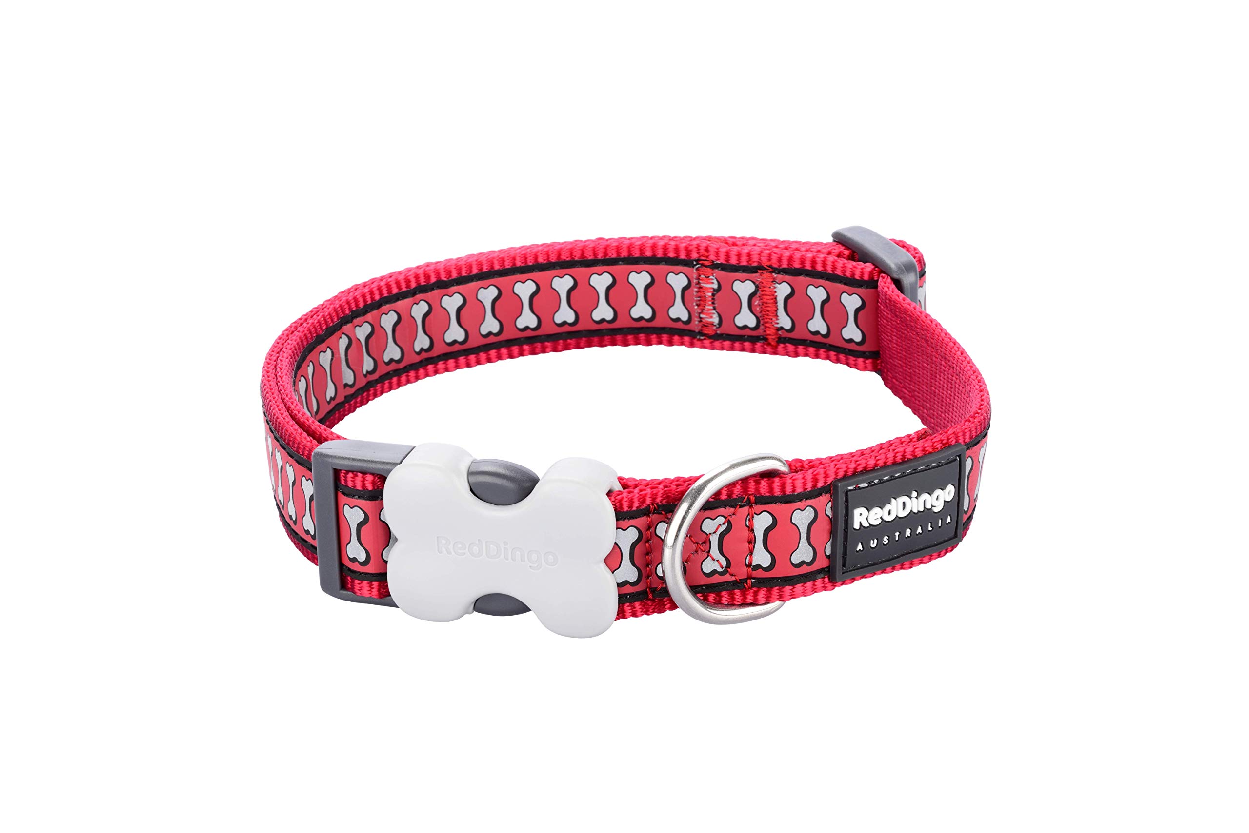 Red Dingo Reflective Dog Collar - Small Size, Bright Red for Enhanced Night Visibility - Perfect for Night Walks, Jogging & Outdoor Adventures with Your Pet