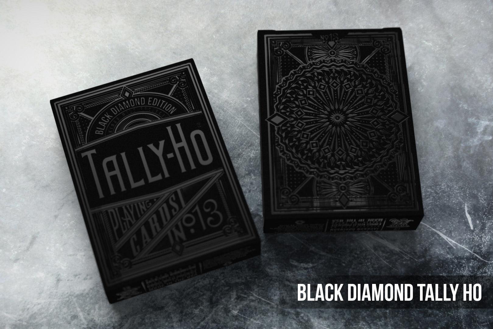 Premium Black Diamond Tally Ho Playing Cards - Luxury Poker Deck by Kings Wild Project - Perfect for Magic Tricks, Cardistry & Casino Night Games