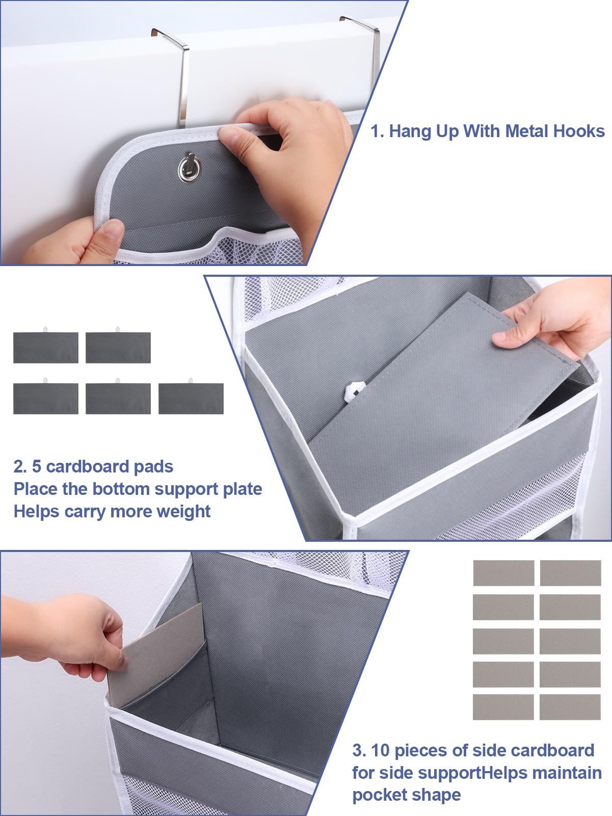 Over the Door Organizer with 6 Shelves & 8 Large Pockets - Space Saving Hanging Storage for Pantry, Nursery, Bathroom, Bedroom, Kitchen, Dorm & RV - Perfect for Organizing Toiletries, Toys, Spices & More (1 Pack)