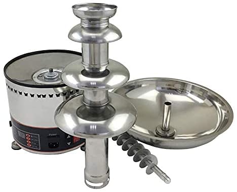TECHTONGDA 4-Tier Electric Chocolate Fondue Fountain Machine - 6.6lb Stainless Steel Melting Pot with Digital Control (110V) - Perfect for Weddings, Parties, and Catering Events